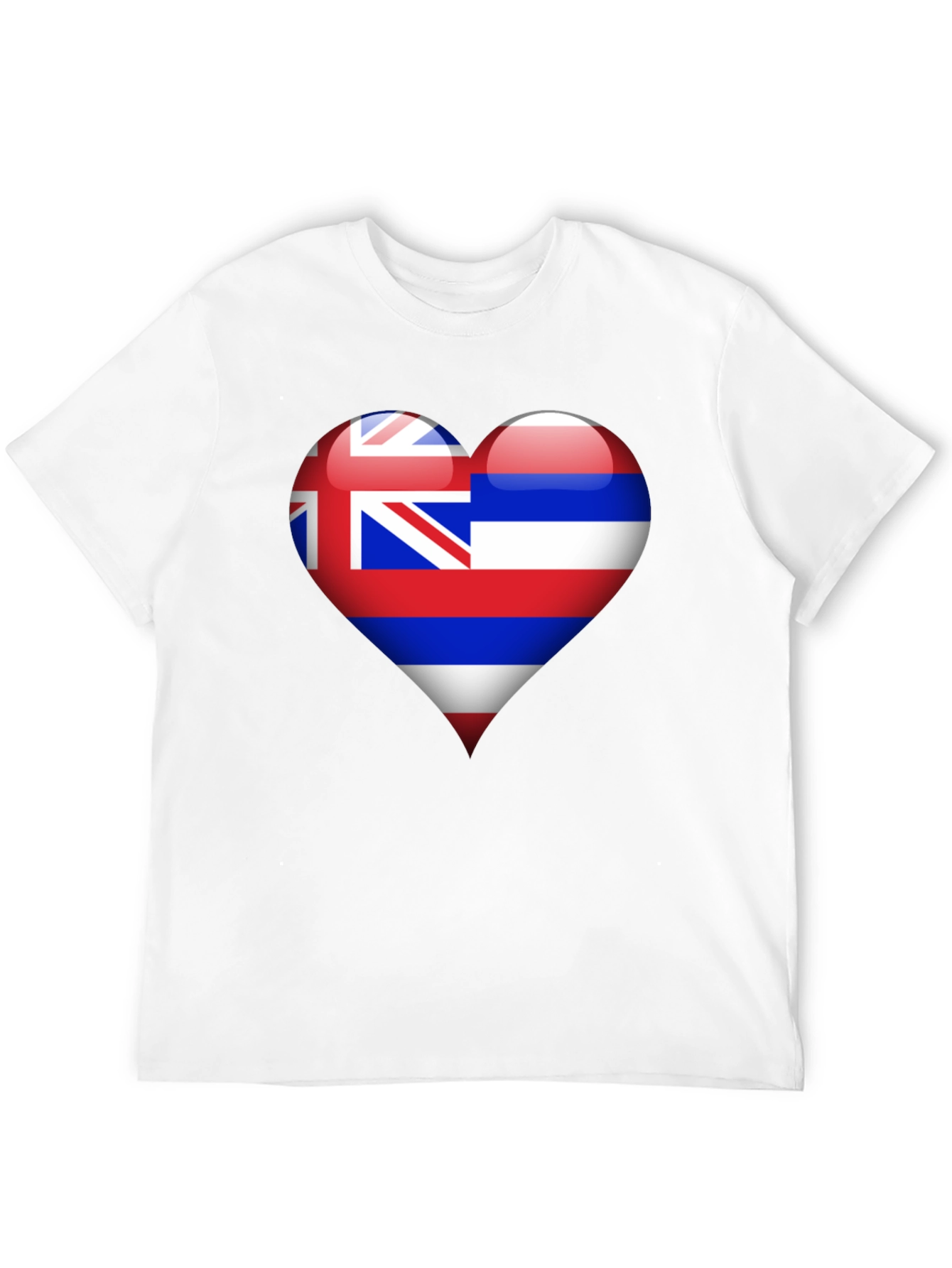Hawaii Heart Flag Black T-Shirt