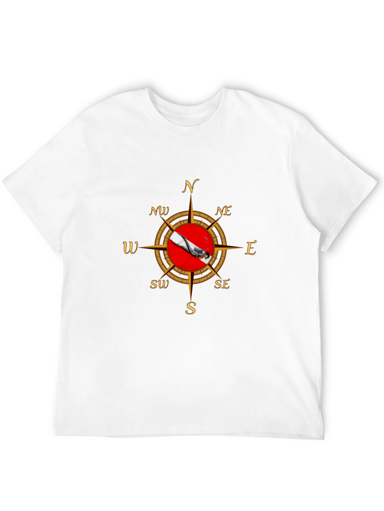 Diver Compass T-Shirt - Black Graphic Tee