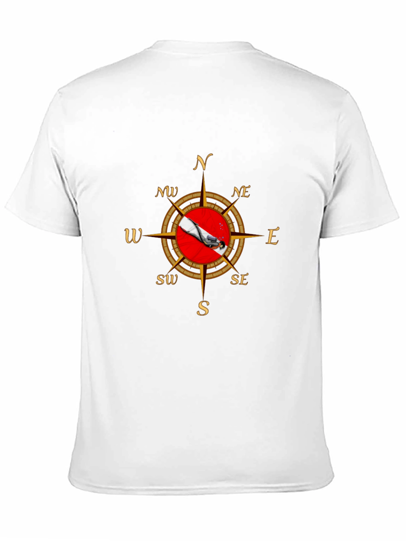 Diver Compass T-Shirt - Black Graphic Tee