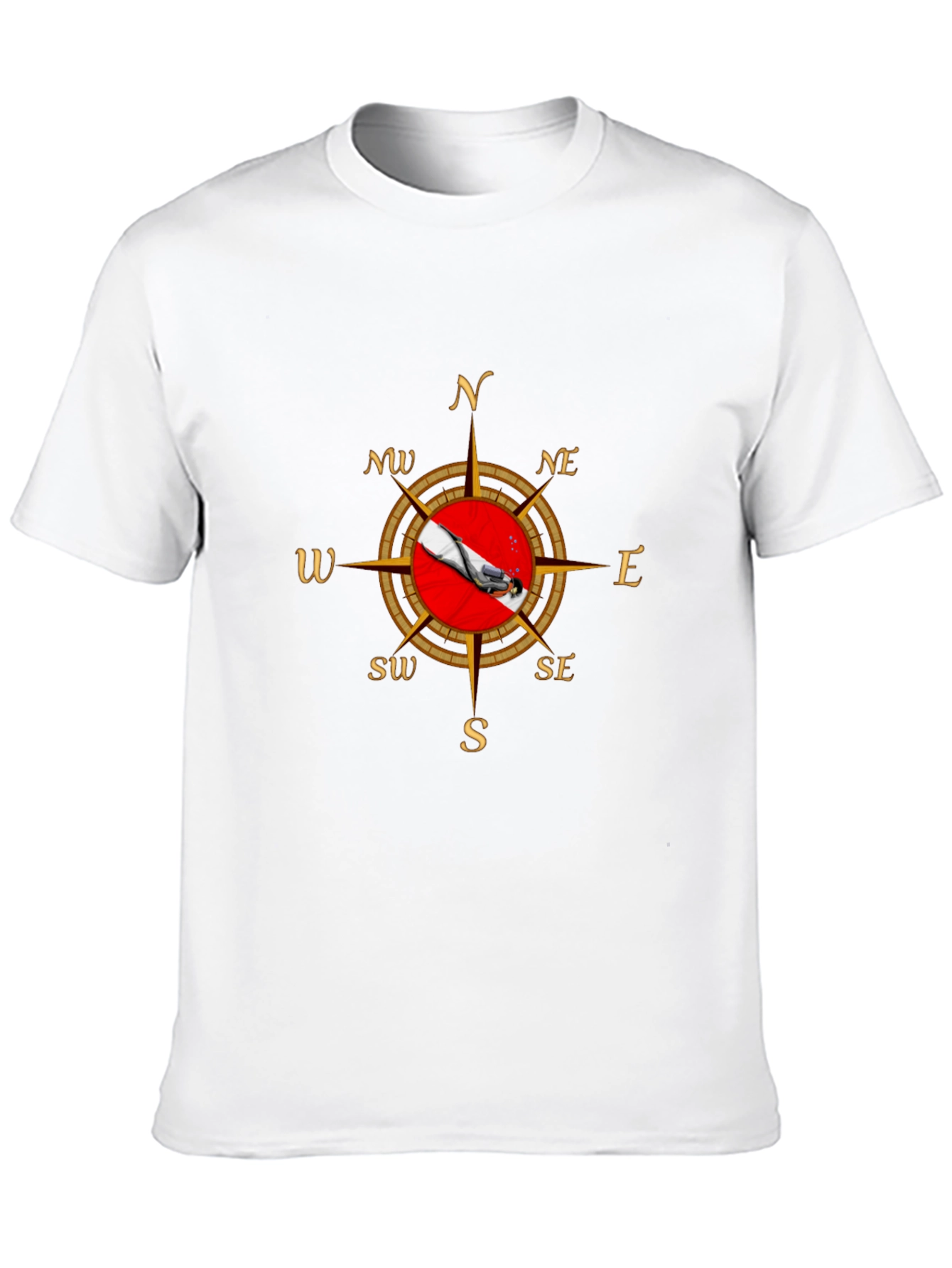 Diver Compass T-Shirt - Black Graphic Tee
