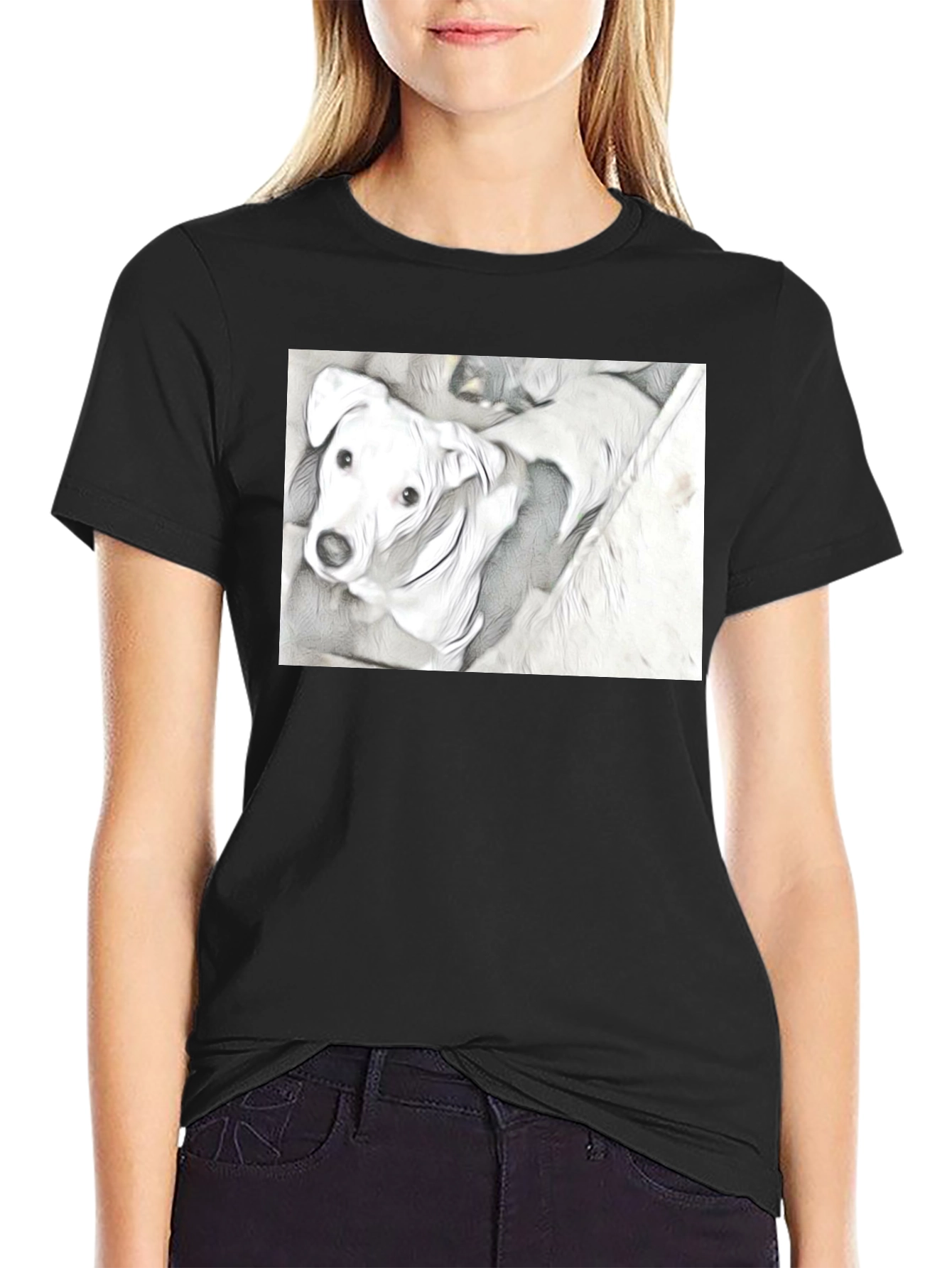 Dog Graphic Tee - Unique Sketch Art