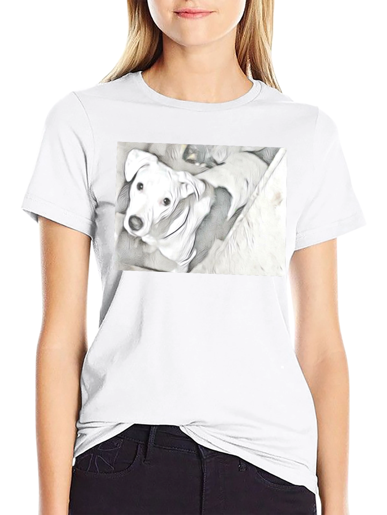Dog Graphic Tee - Unique Sketch Art