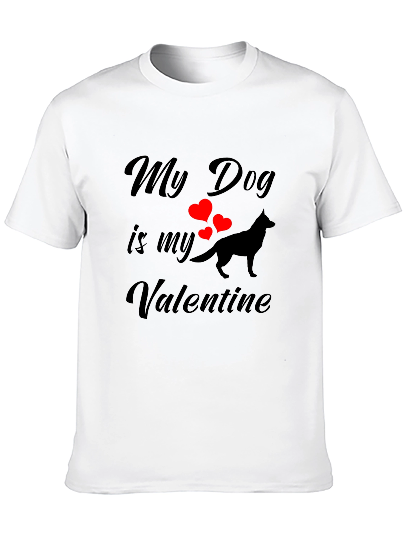 My Dog is My Valentine Black T-Shirt