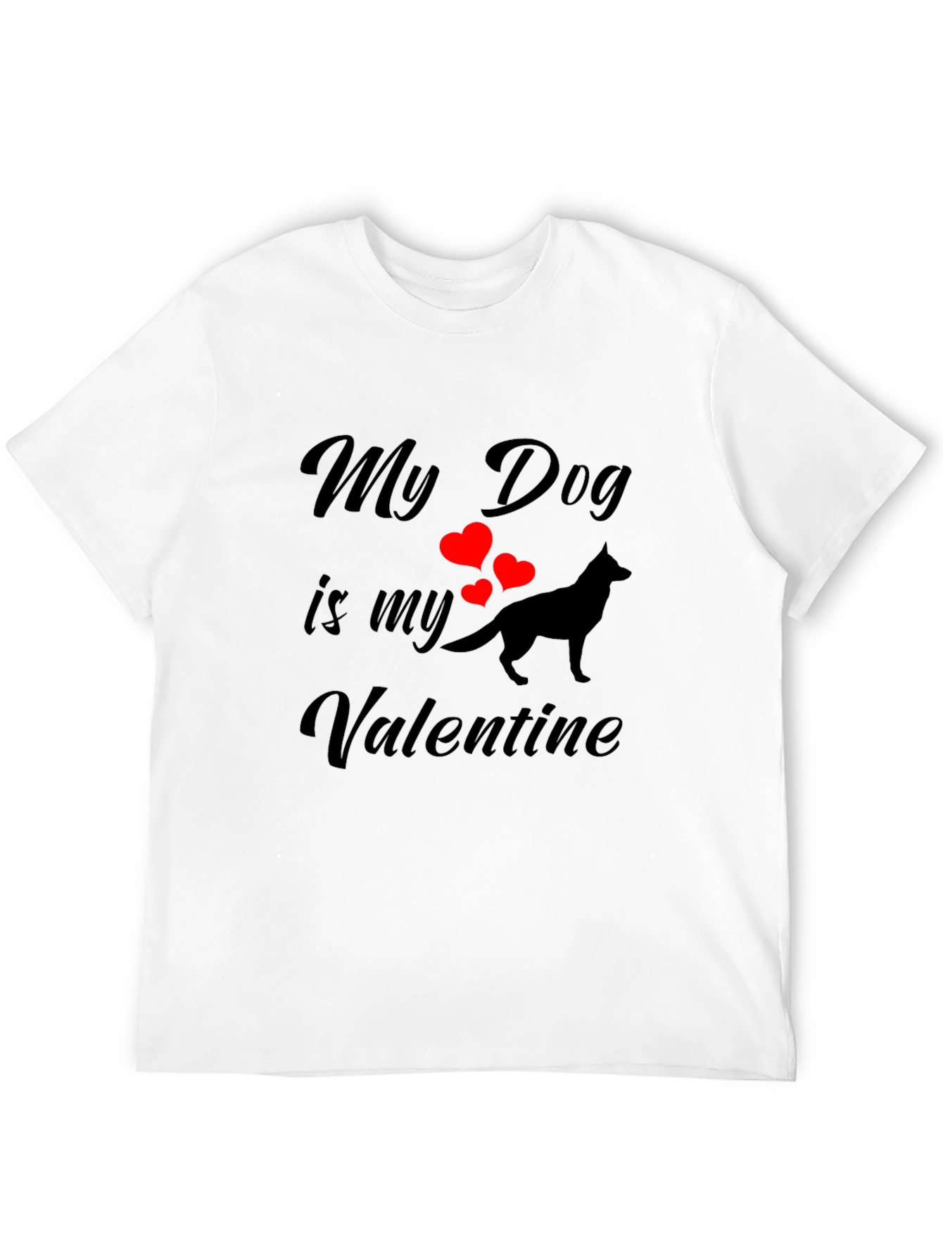 My Dog is My Valentine Black T-Shirt
