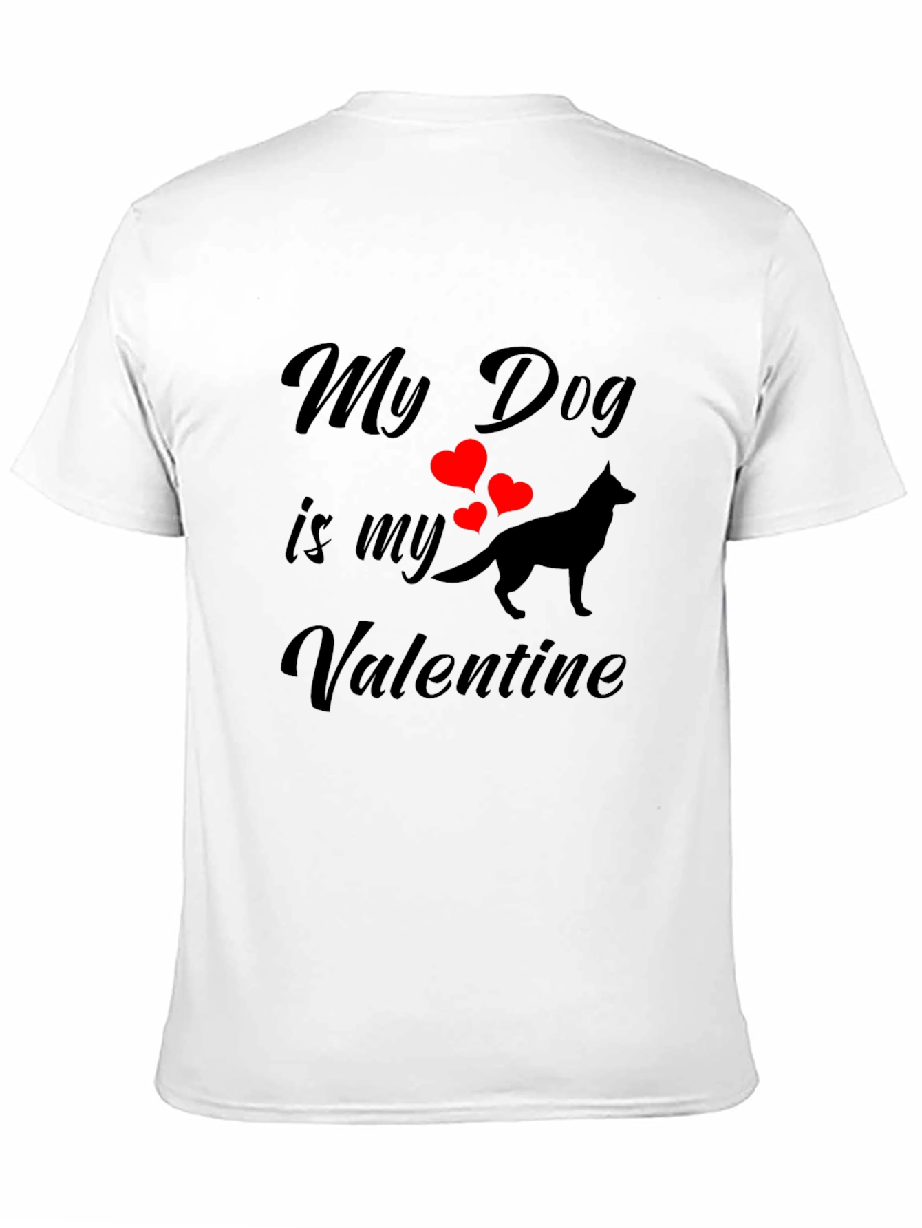 My Dog is My Valentine Black T-Shirt