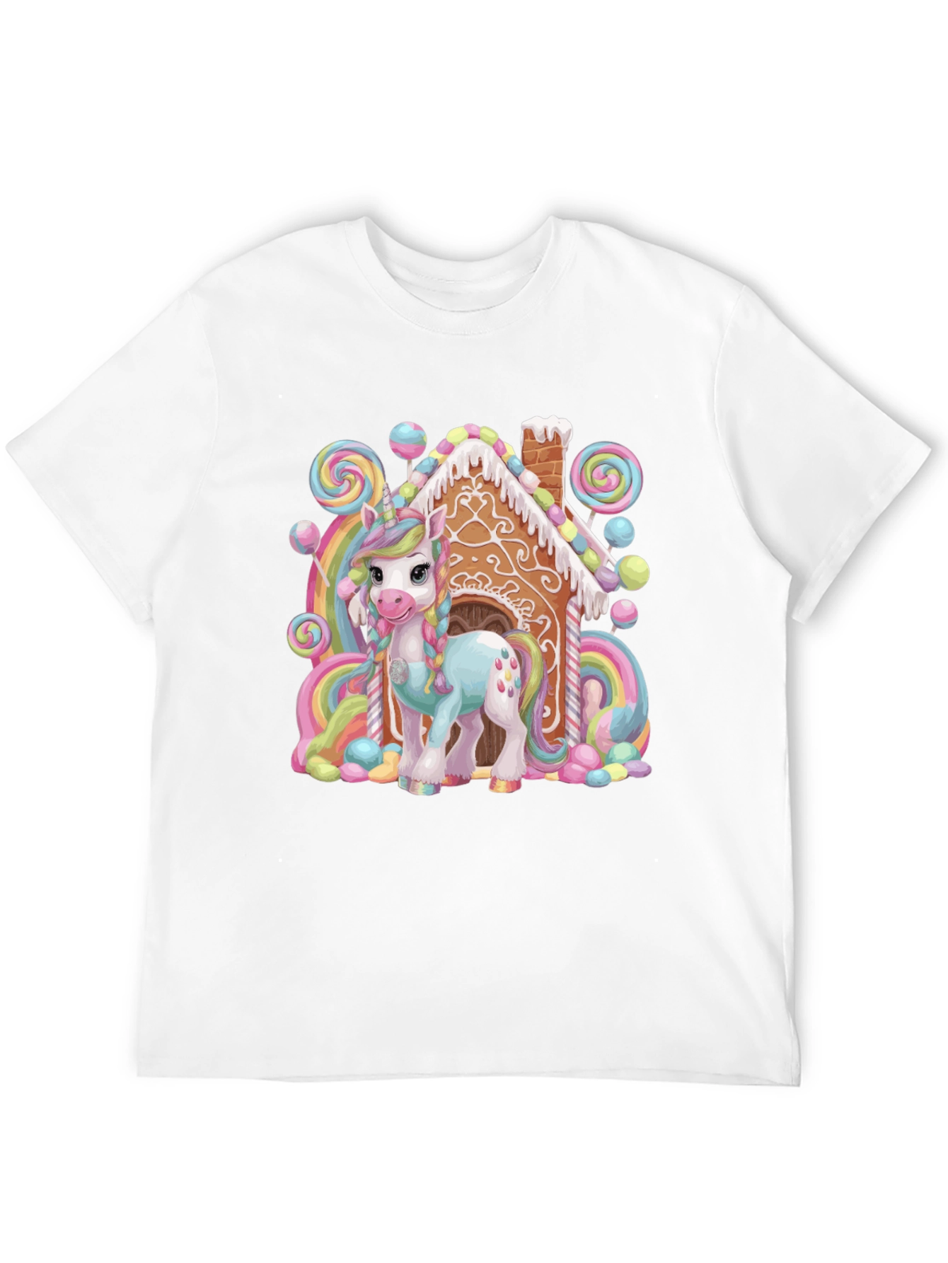 Unicorn Gingerbread House Graphic Tee