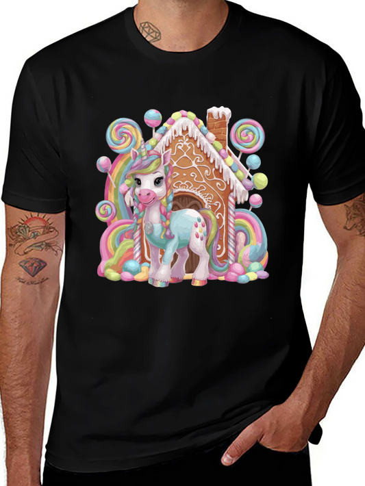 Unicorn Gingerbread House Graphic Tee