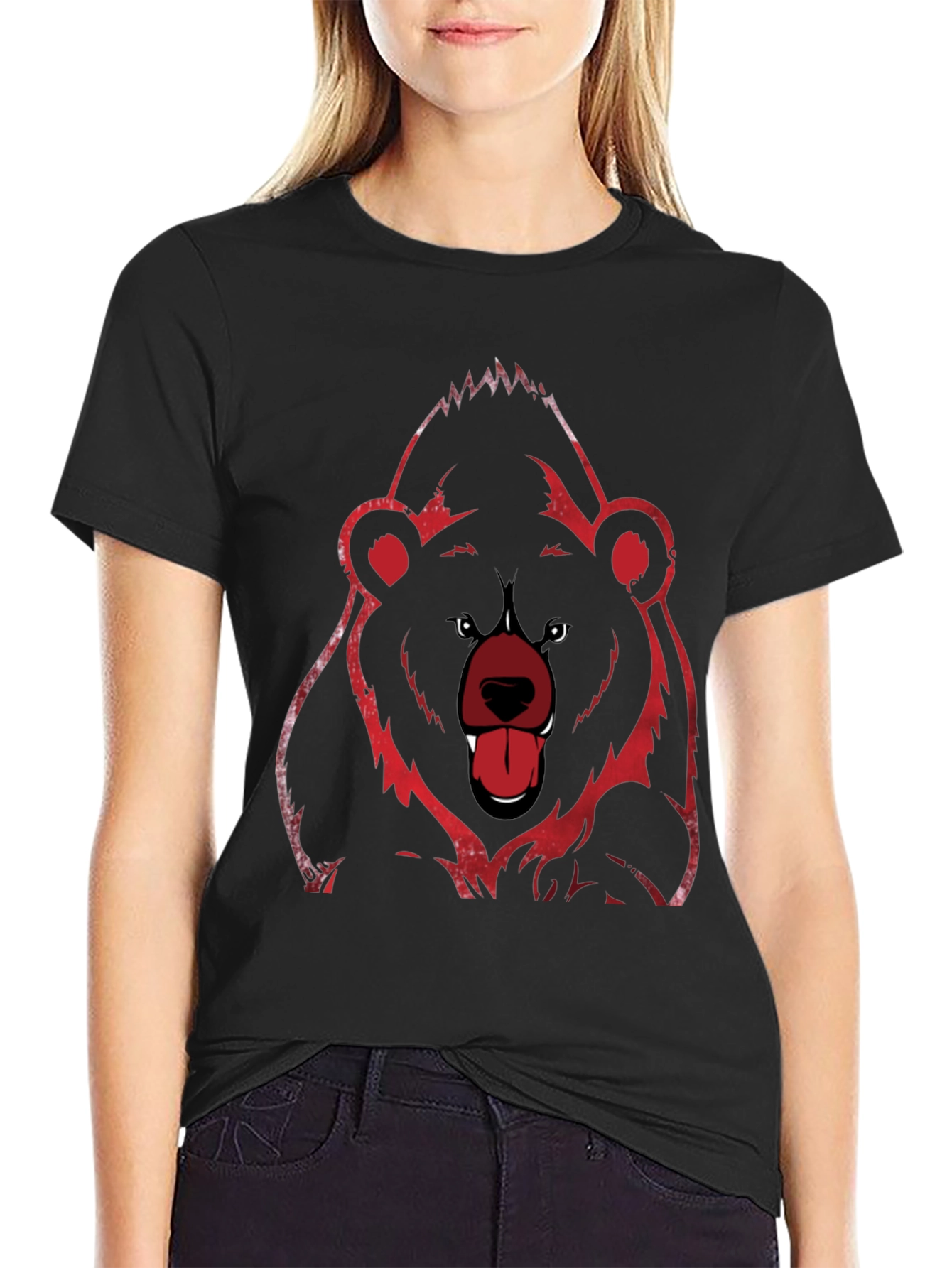 Grizzly Bear Graphic Tee - Black