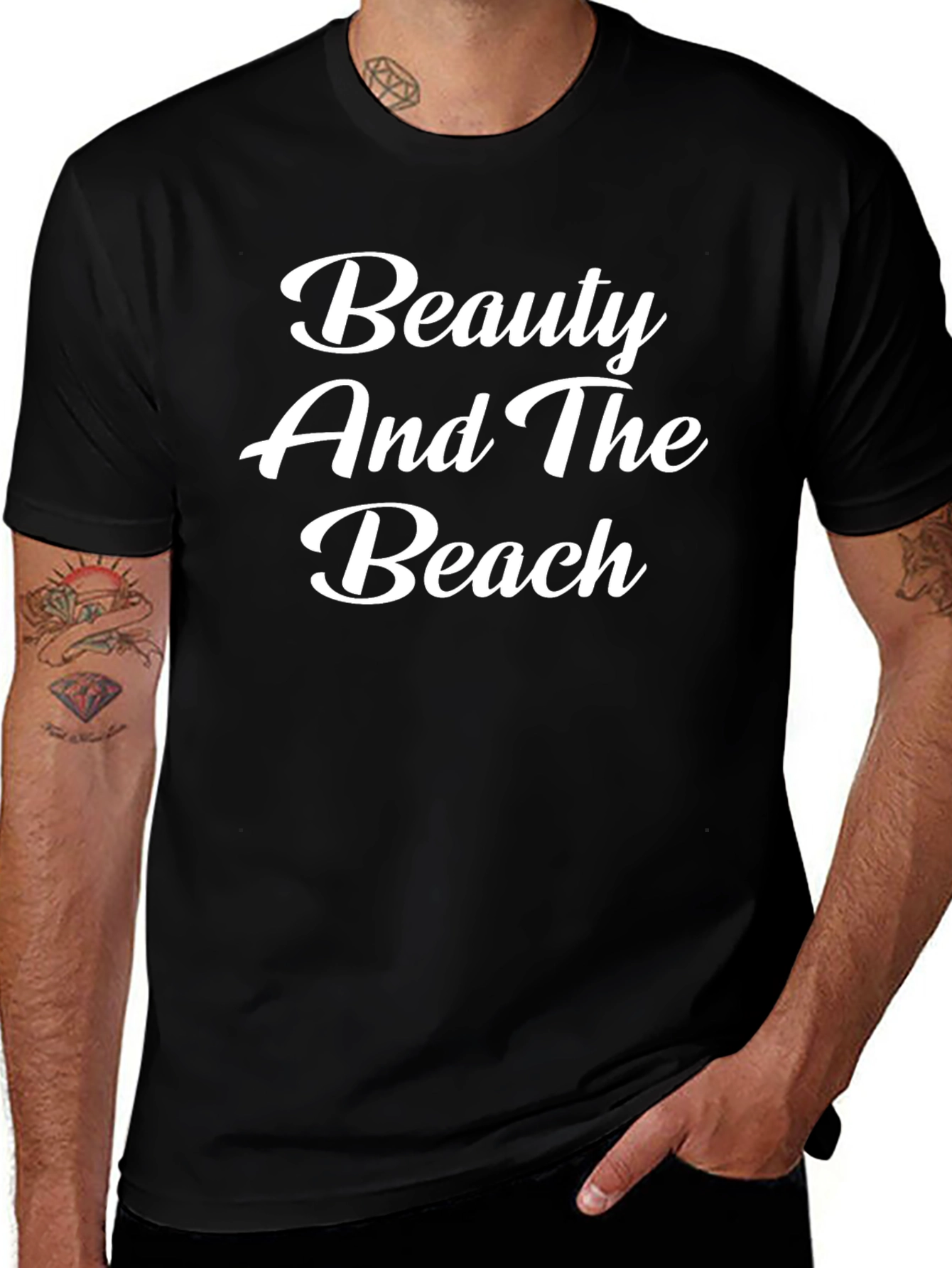 Beauty And The Beach Graphic Tee - Black