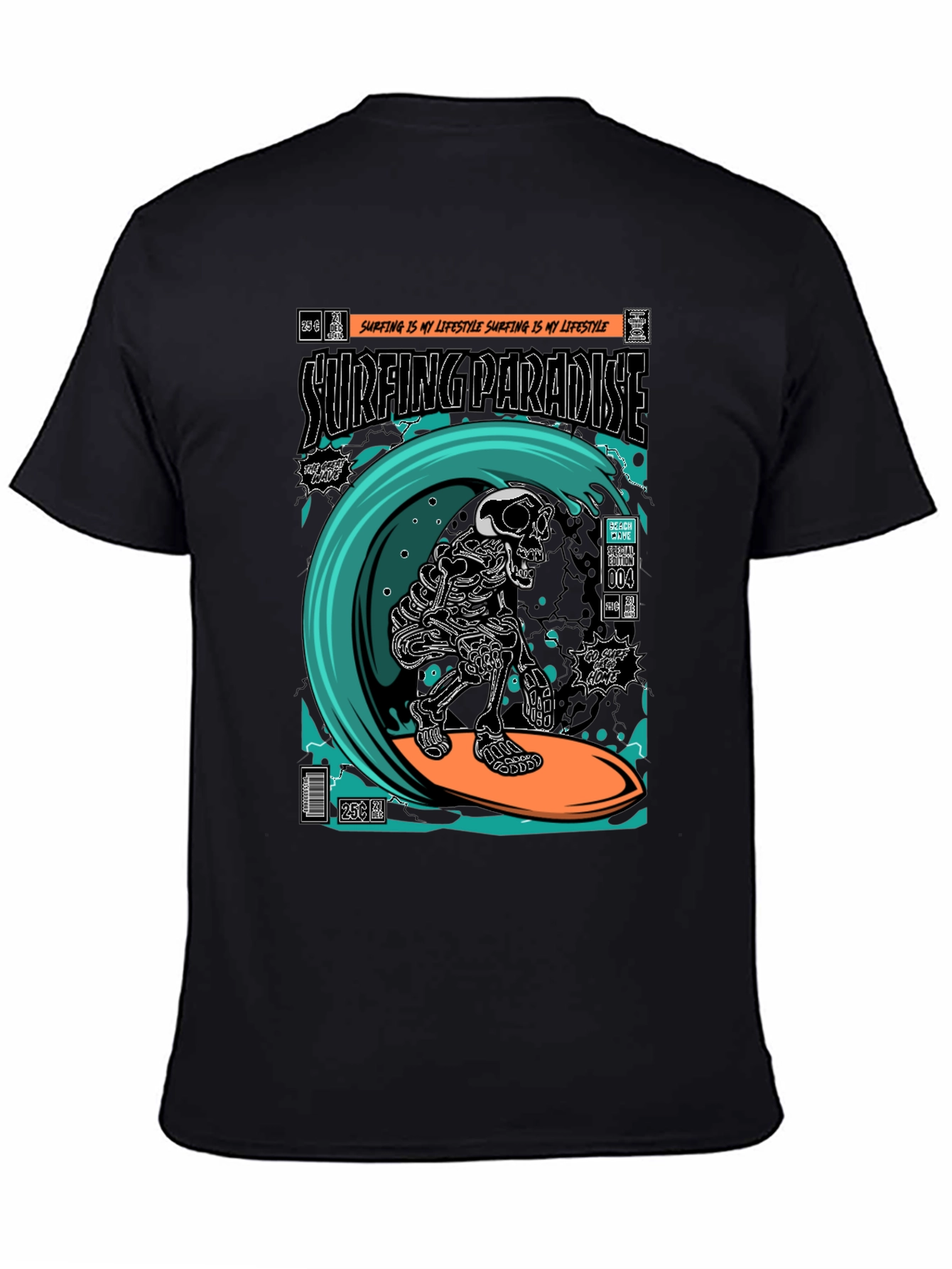 Surfing Paradise Skeleton T-Shirt