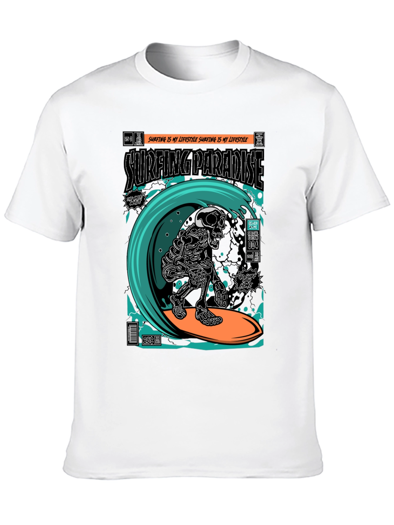 Surfing Paradise Skeleton T-Shirt