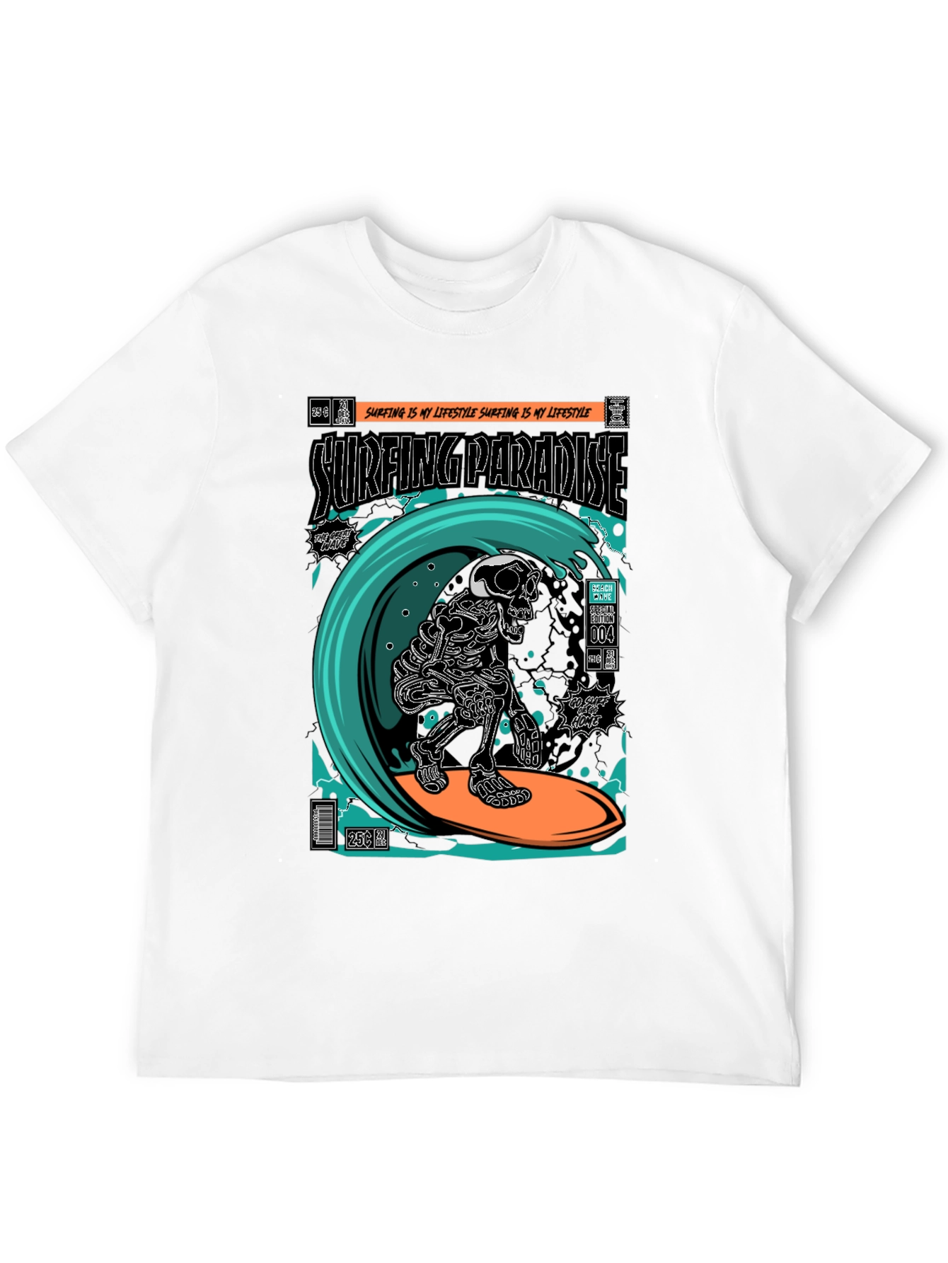 Surfing Paradise Skeleton T-Shirt