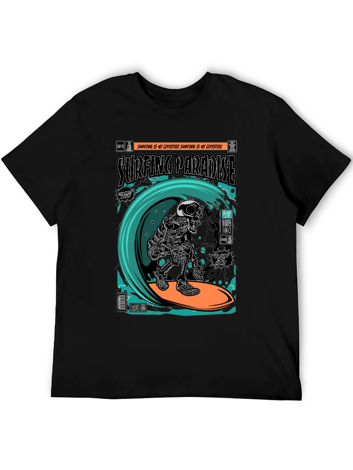 Surfing Paradise Skeleton T-Shirt