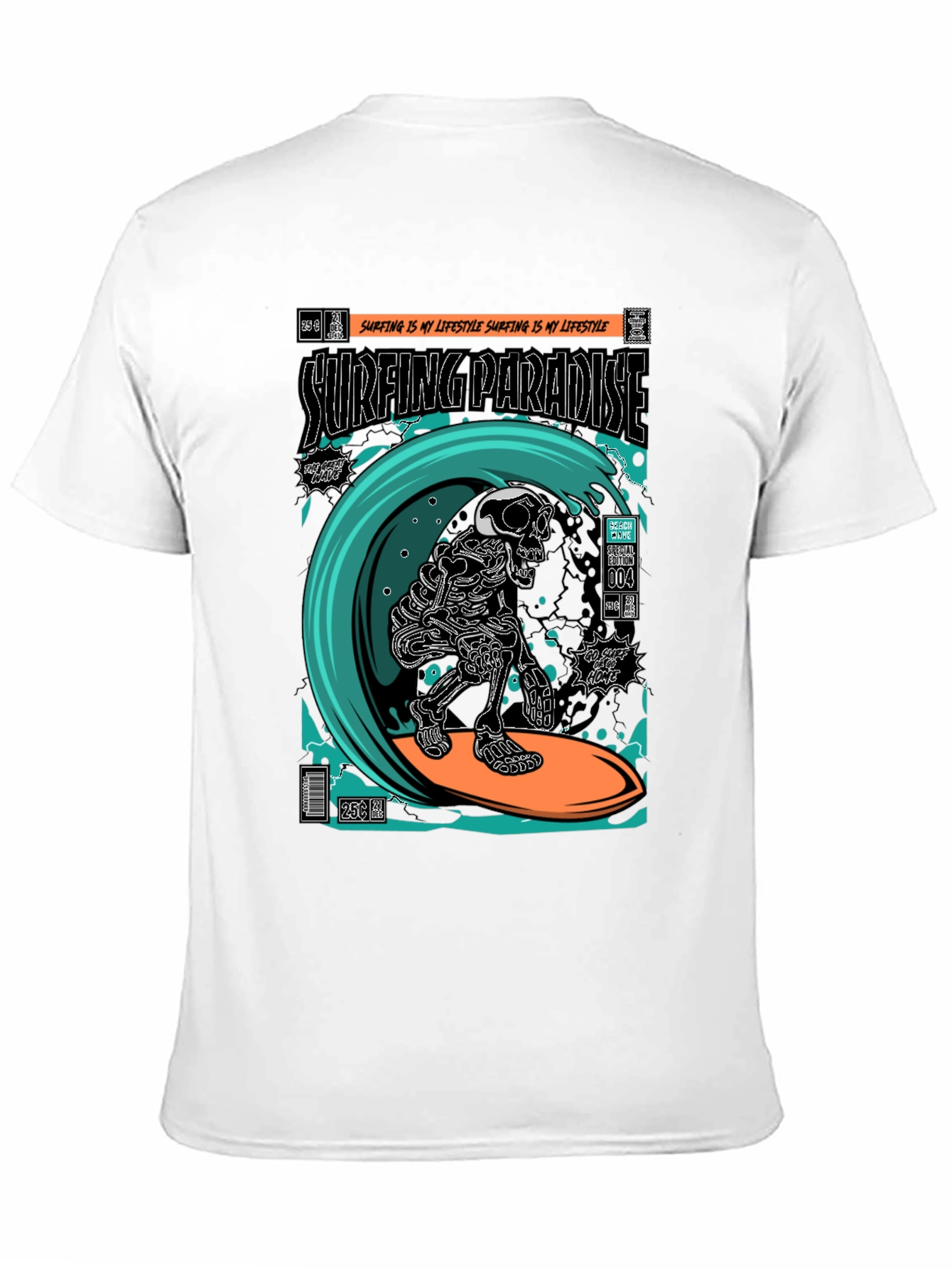 Surfing Paradise Skeleton T-Shirt