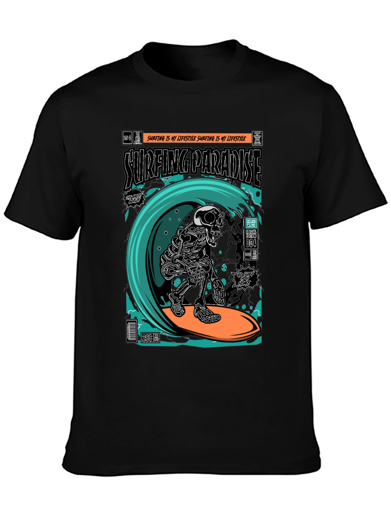 Surfing Paradise Skeleton T-Shirt