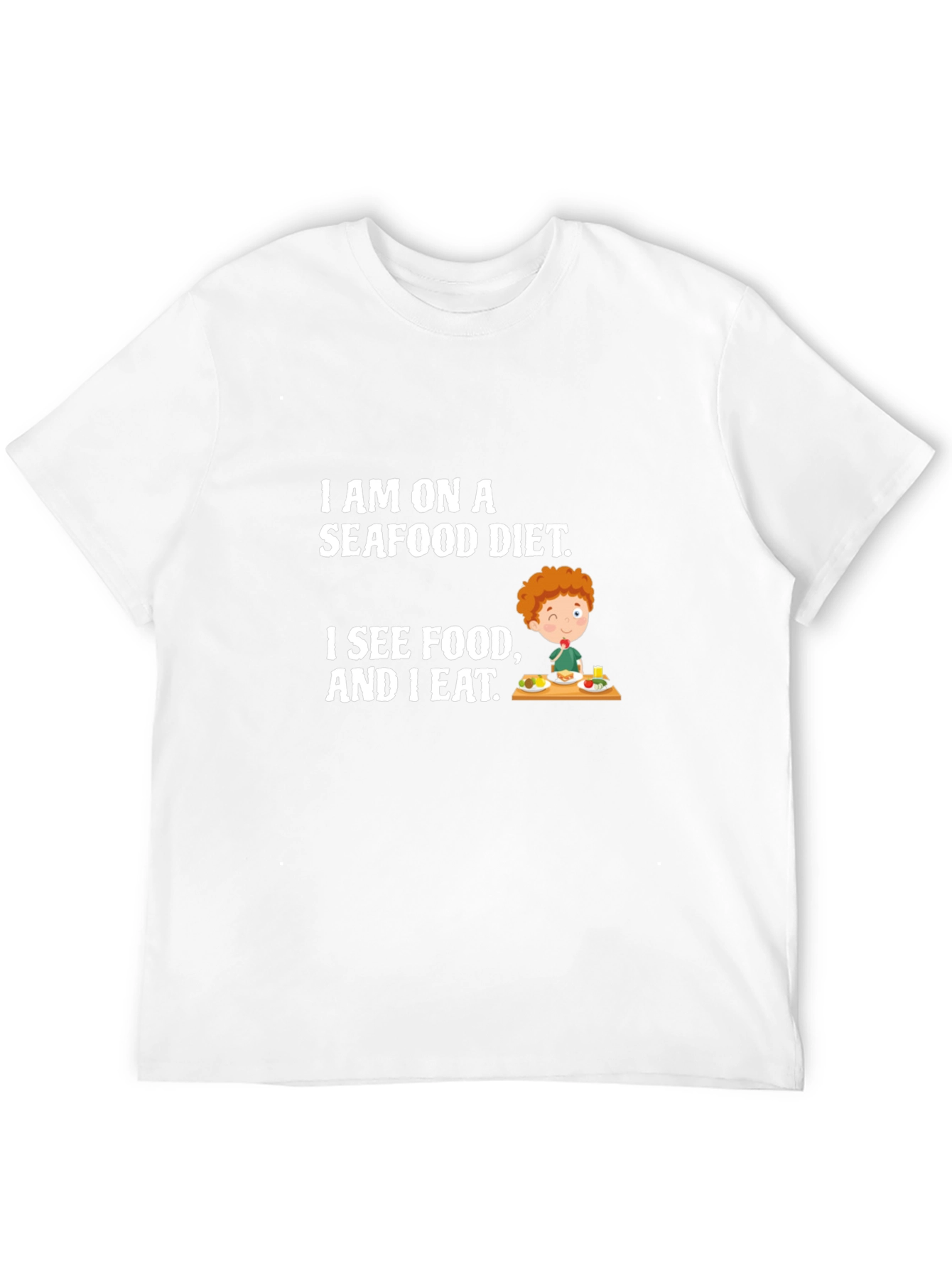 Seafood Diet Funny Graphic T-Shirt