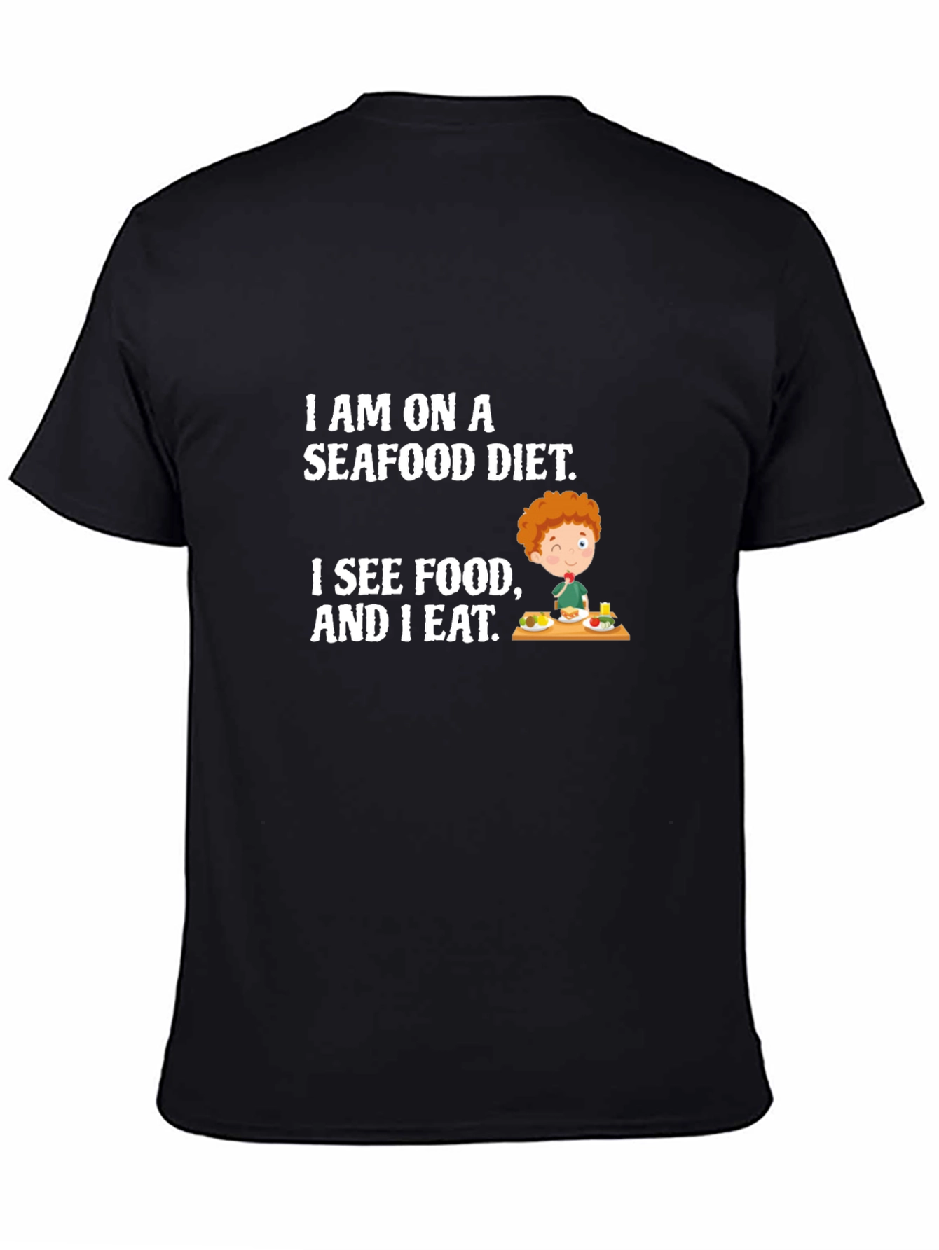 Seafood Diet Funny Graphic T-Shirt