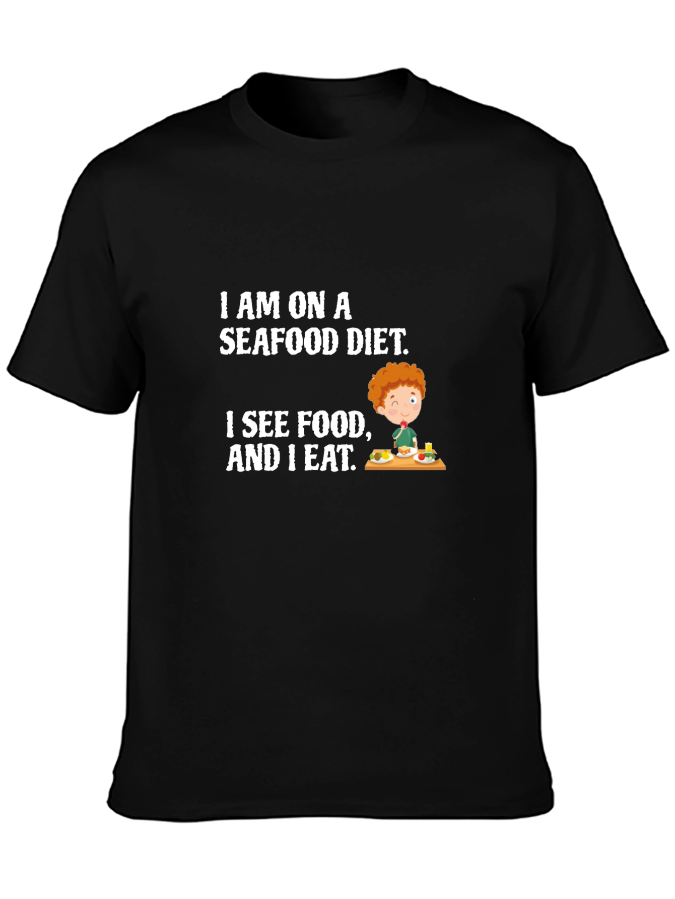 Seafood Diet Funny Graphic T-Shirt