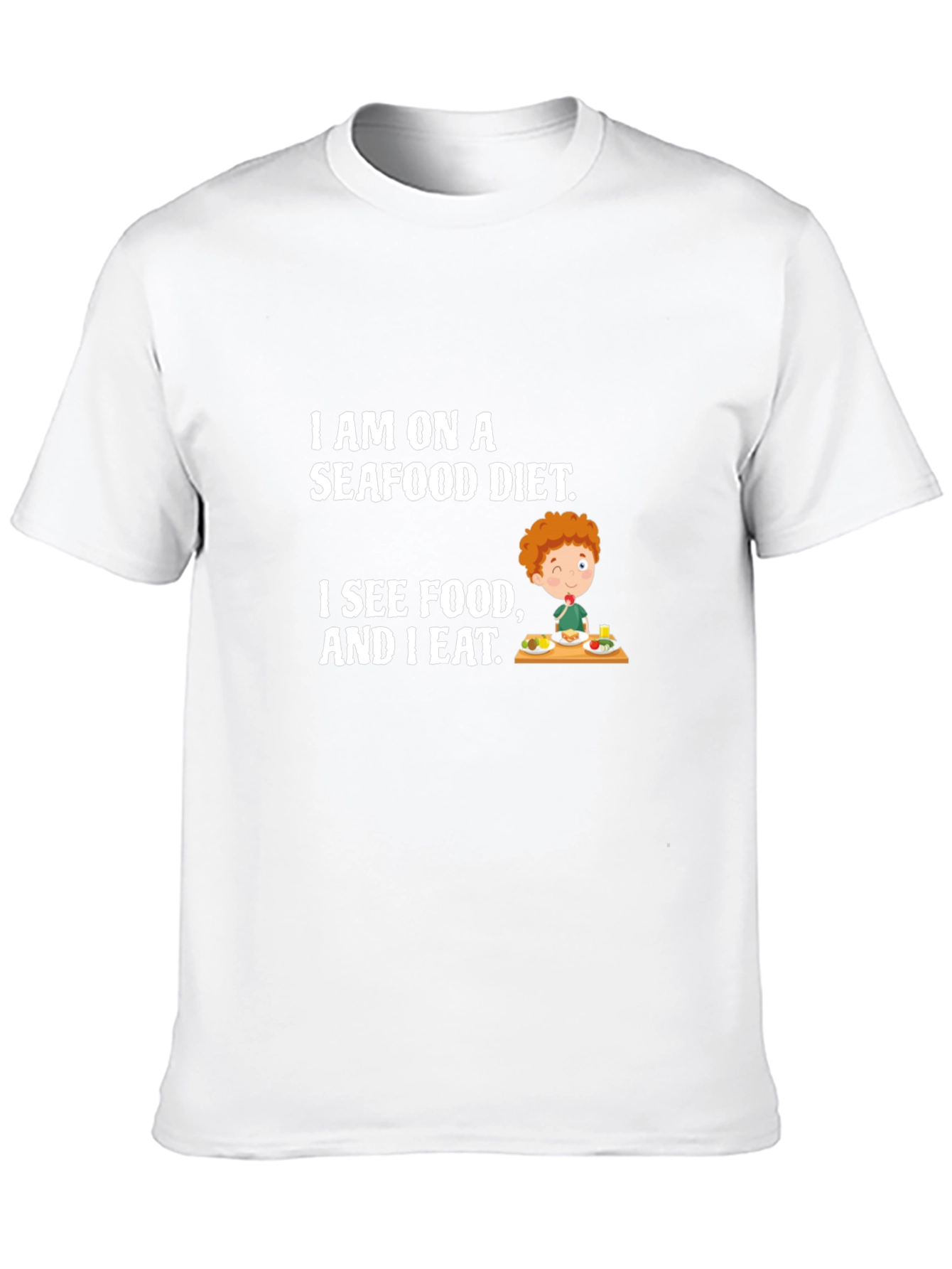 Seafood Diet Funny Graphic T-Shirt