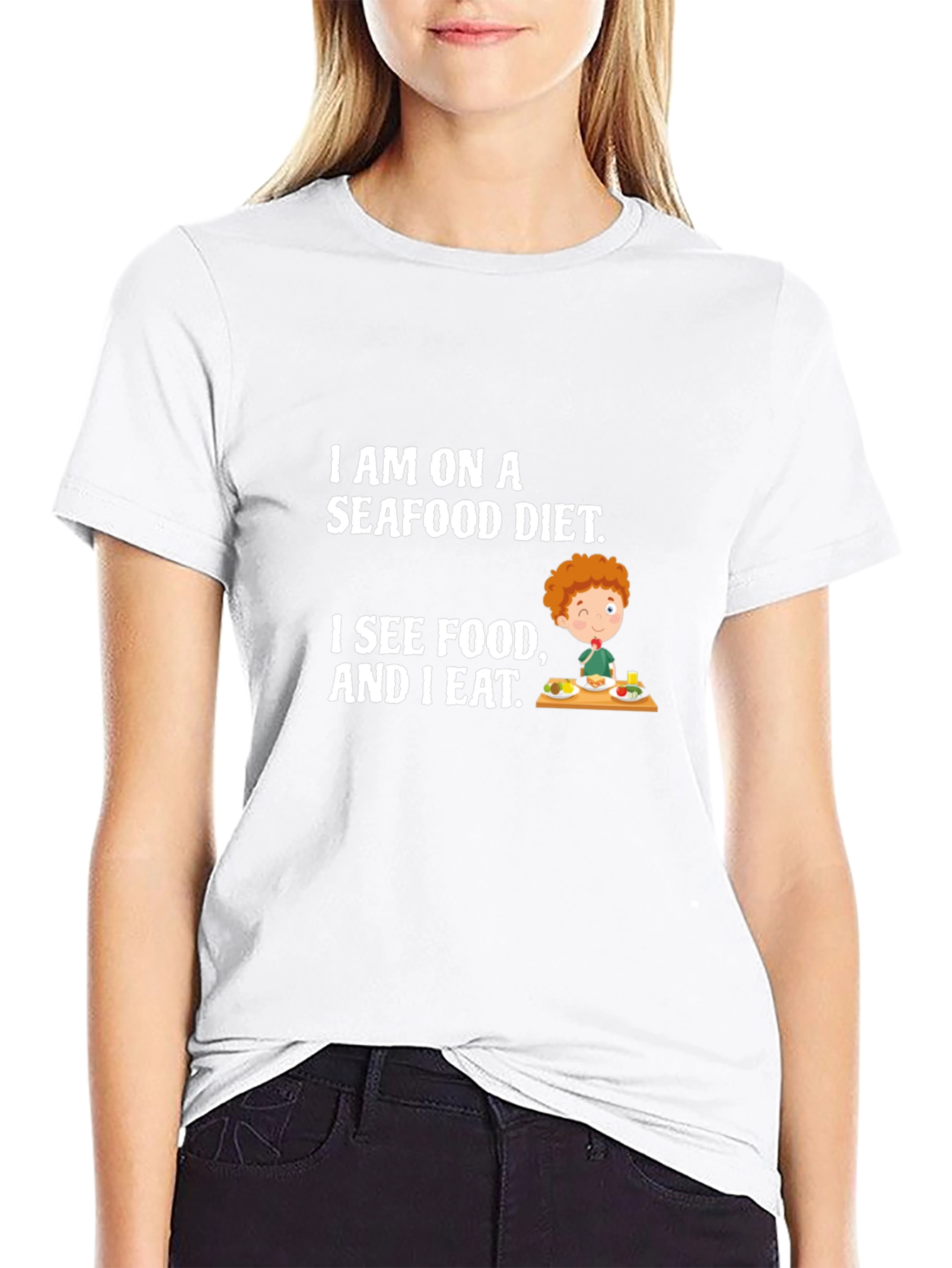 Seafood Diet Funny Graphic T-Shirt