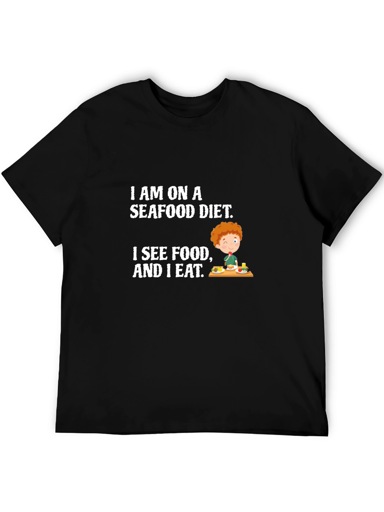 Seafood Diet Funny Graphic T-Shirt