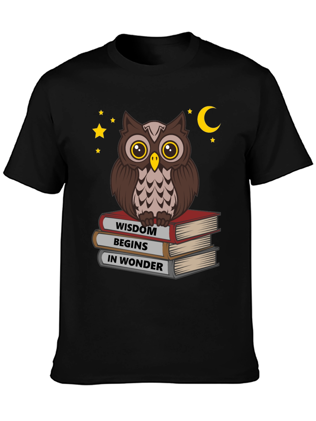 Wise Owl on Books T-Shirt
