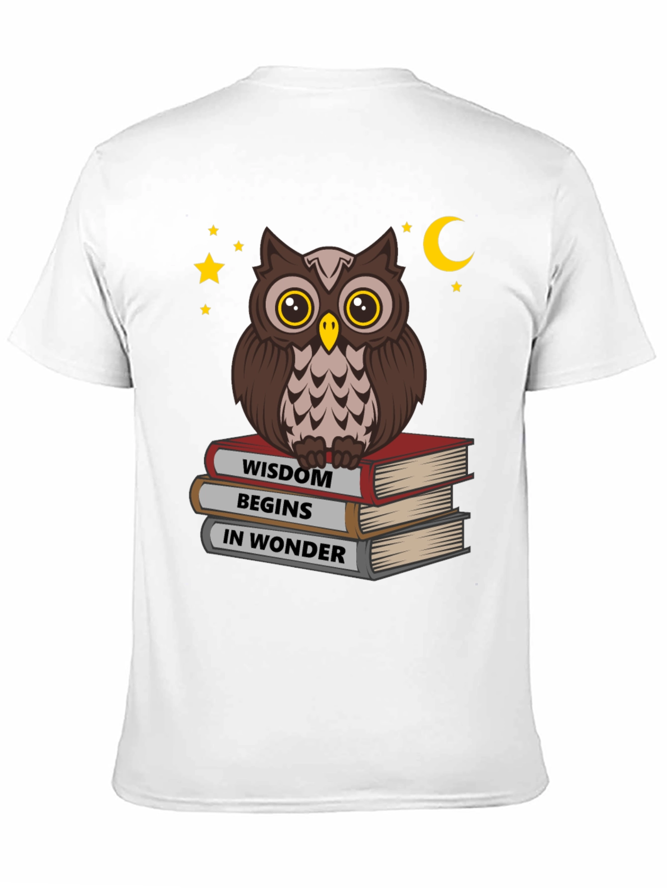 Wise Owl on Books T-Shirt