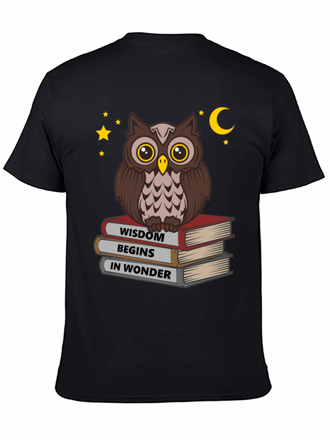 Wise Owl on Books T-Shirt