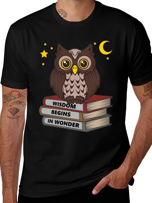 Wise Owl on Books T-Shirt