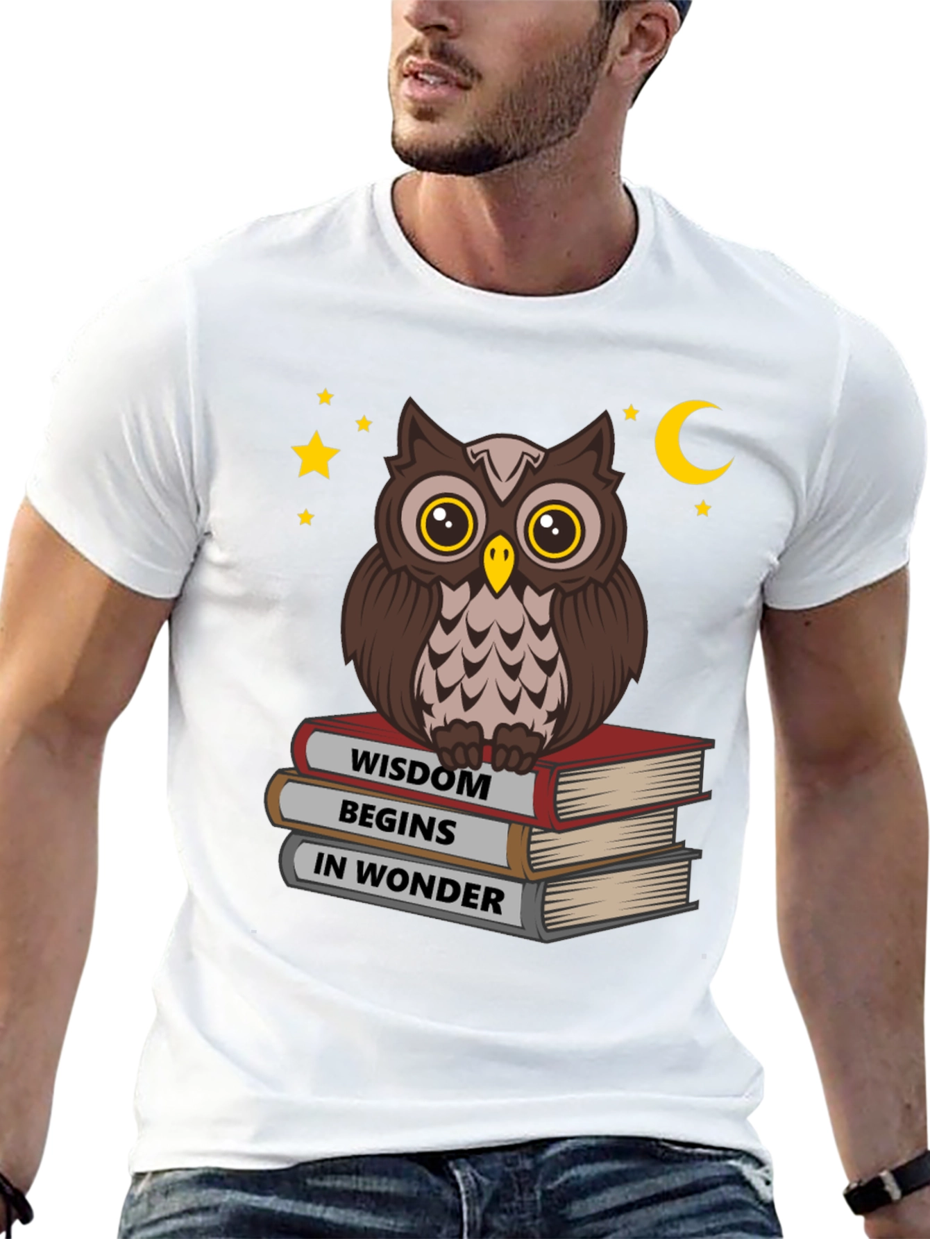 Wise Owl on Books T-Shirt