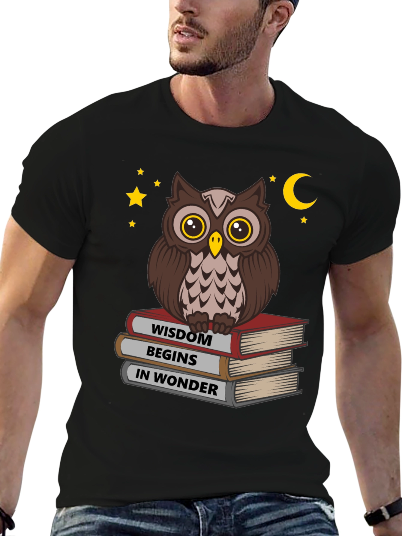 Wise Owl on Books T-Shirt