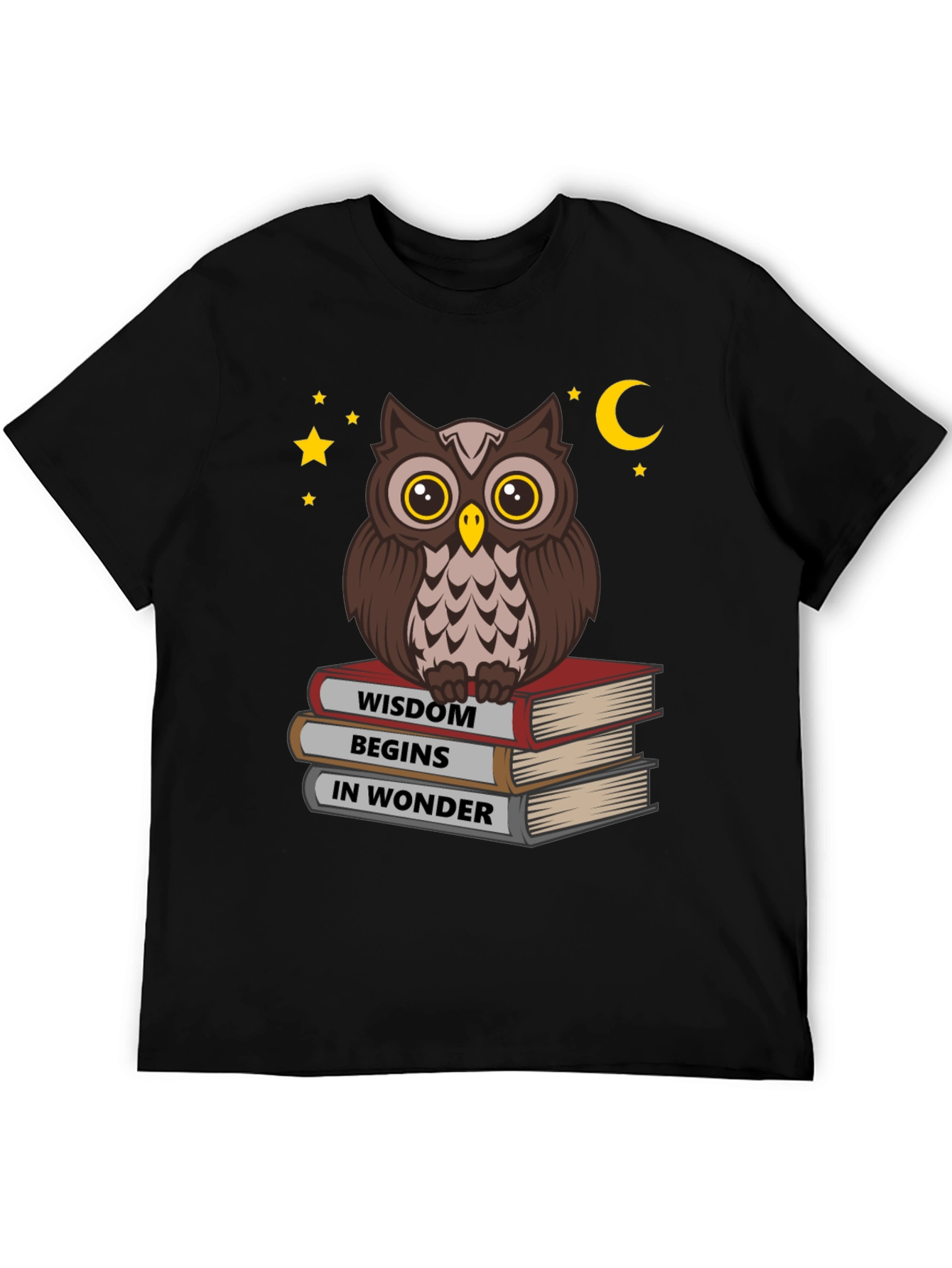 Wise Owl on Books T-Shirt