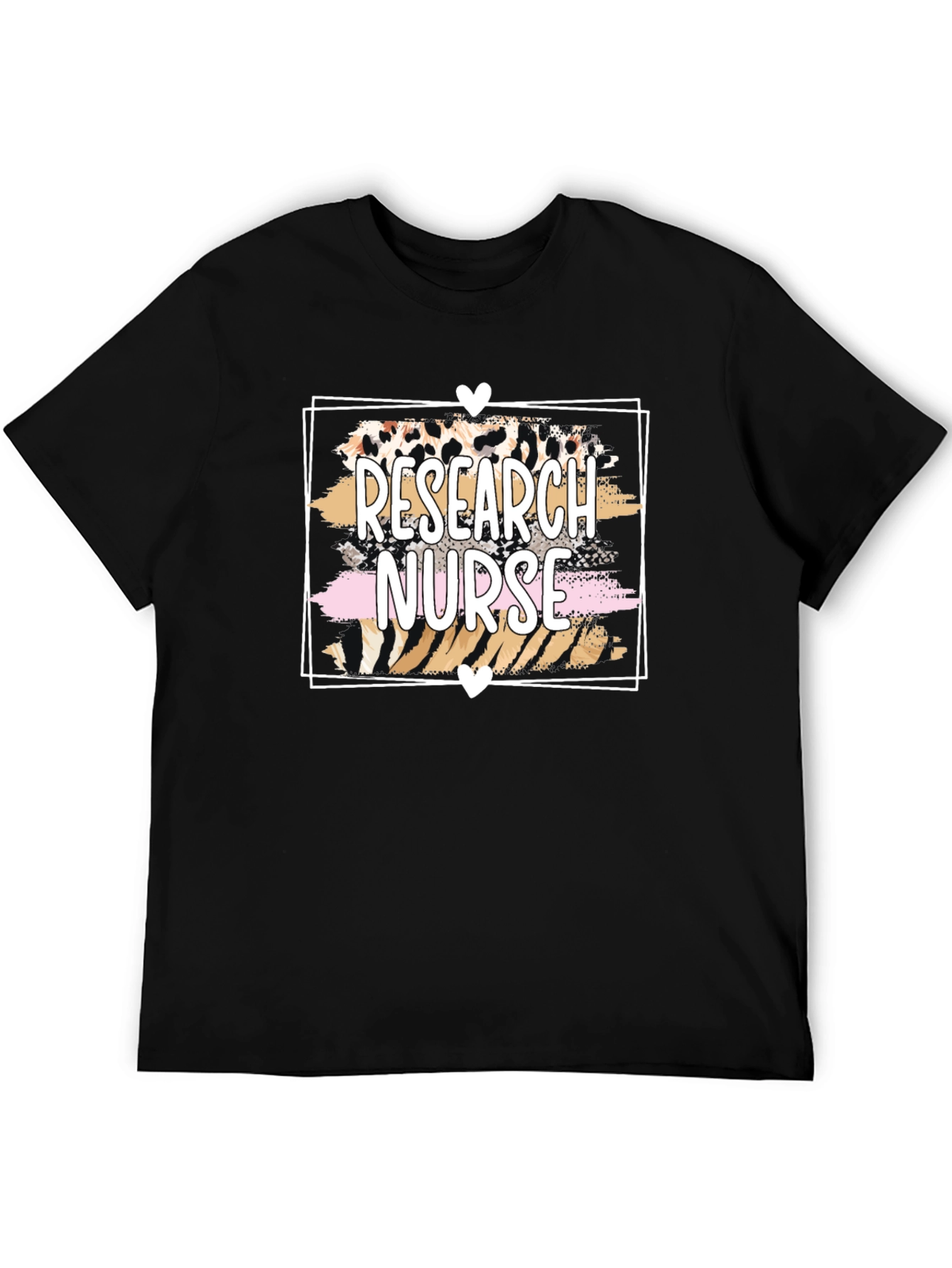 Research Nurse Graphic T-Shirt - Leopard Print Design