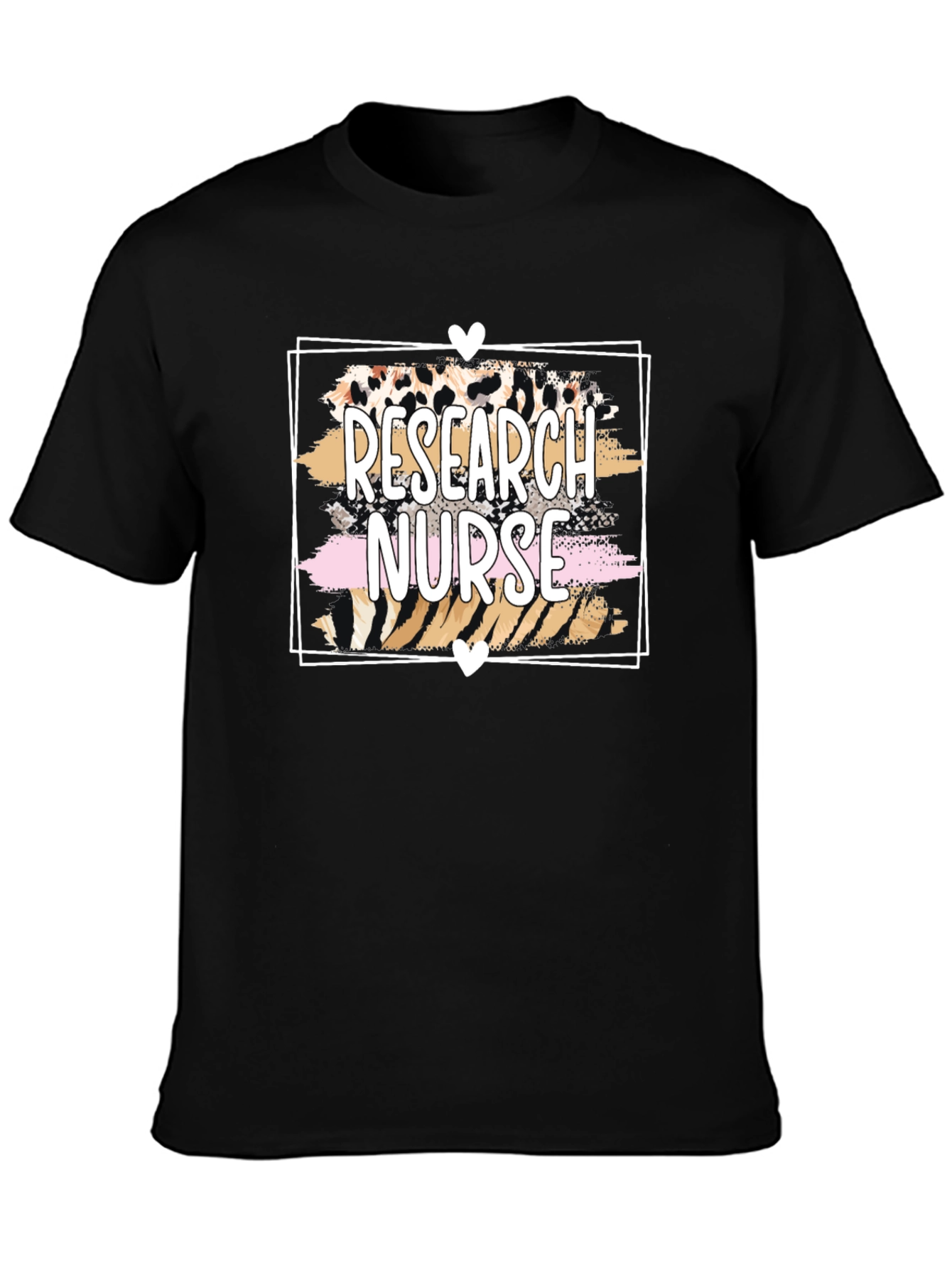 Research Nurse Graphic T-Shirt - Leopard Print Design