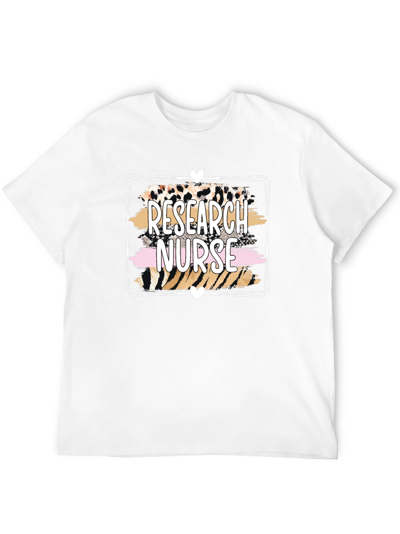 Research Nurse Graphic T-Shirt - Leopard Print Design