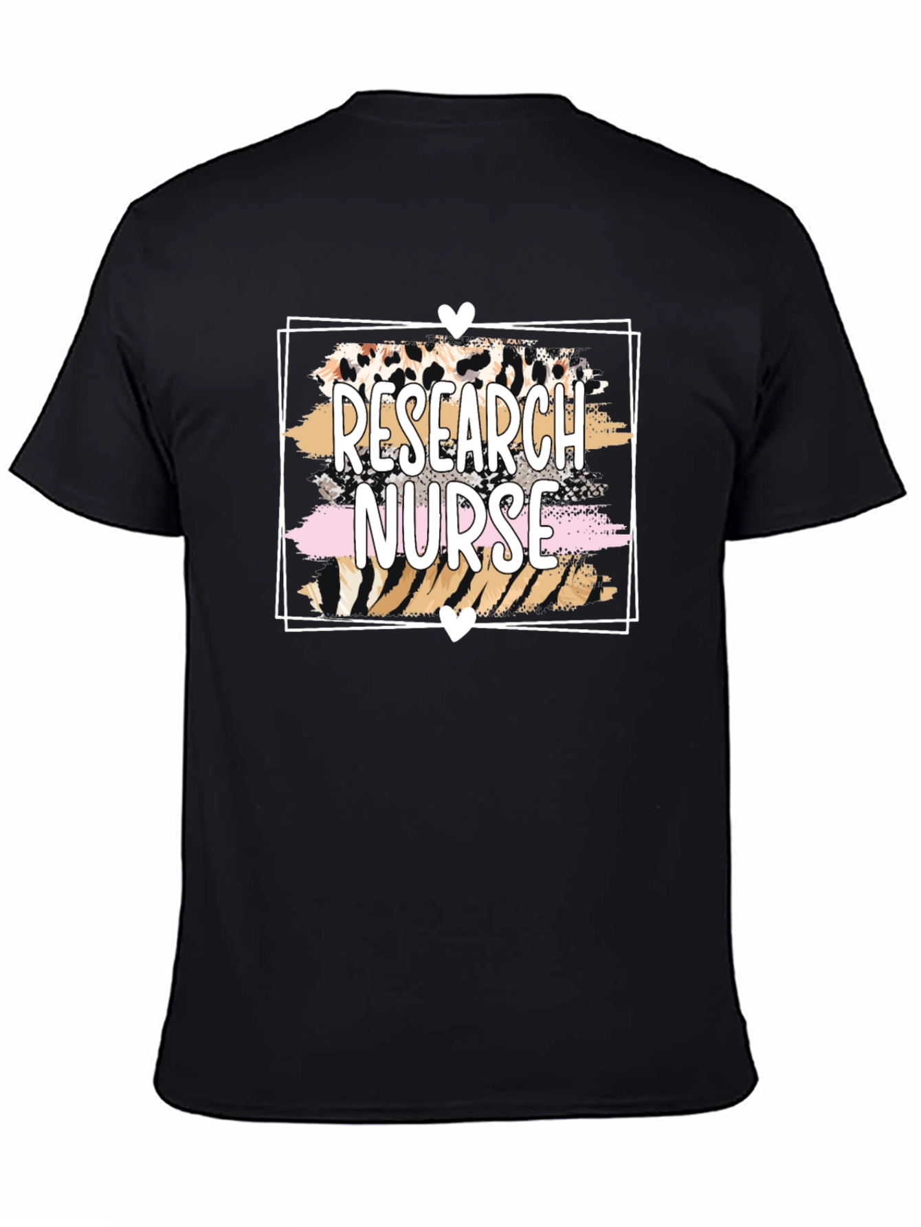 Research Nurse Graphic T-Shirt - Leopard Print Design