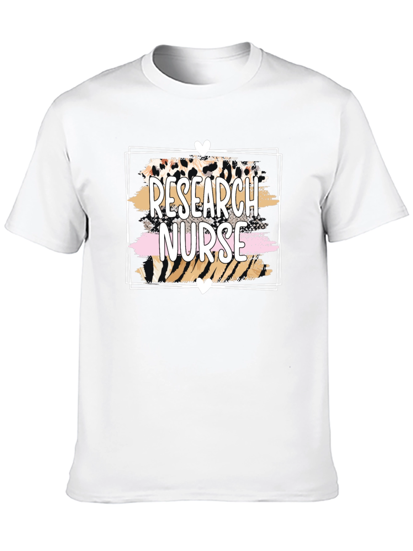 Research Nurse Graphic T-Shirt - Leopard Print Design