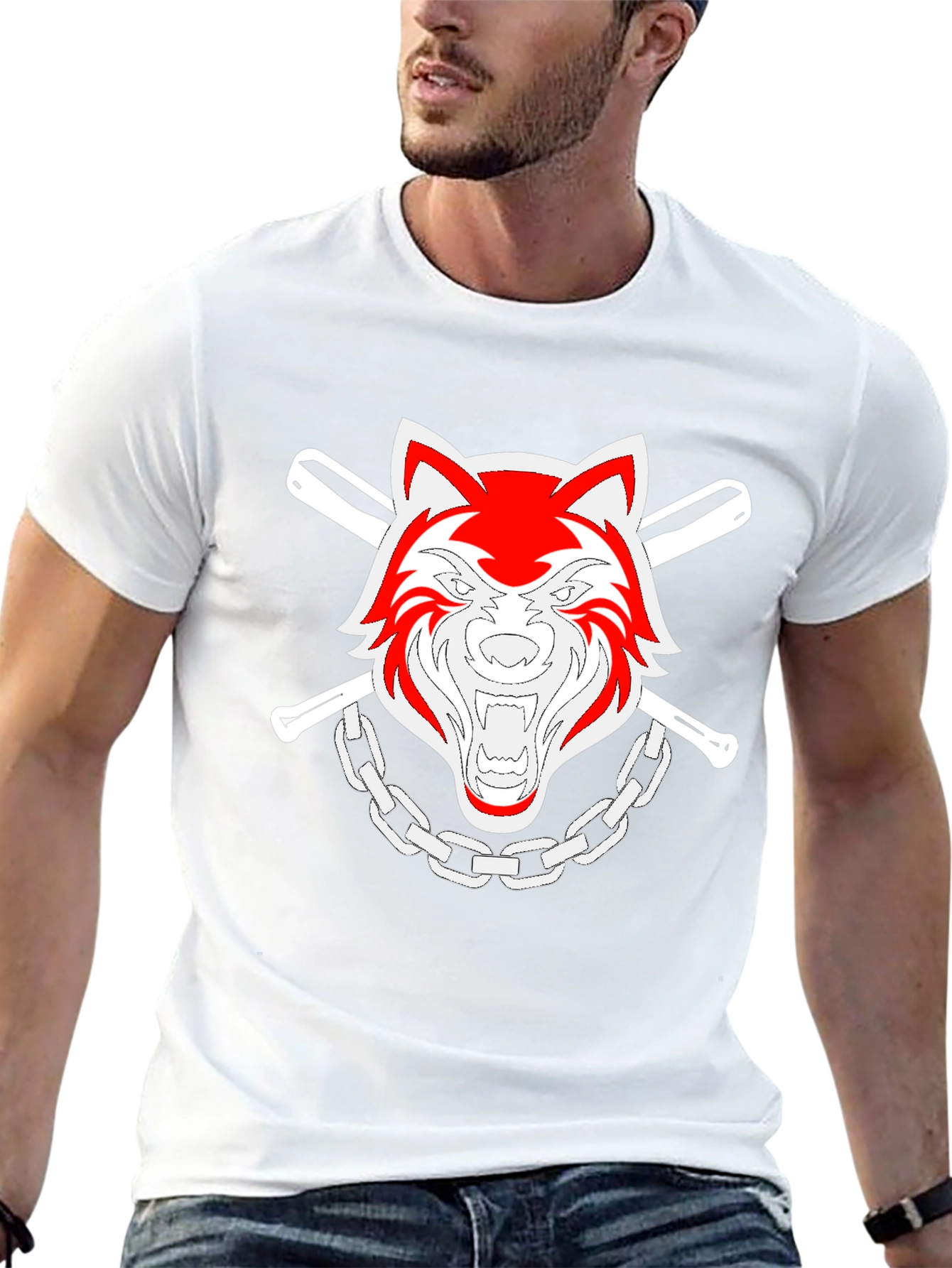 Cool Wolf Graphic T-Shirt - Black