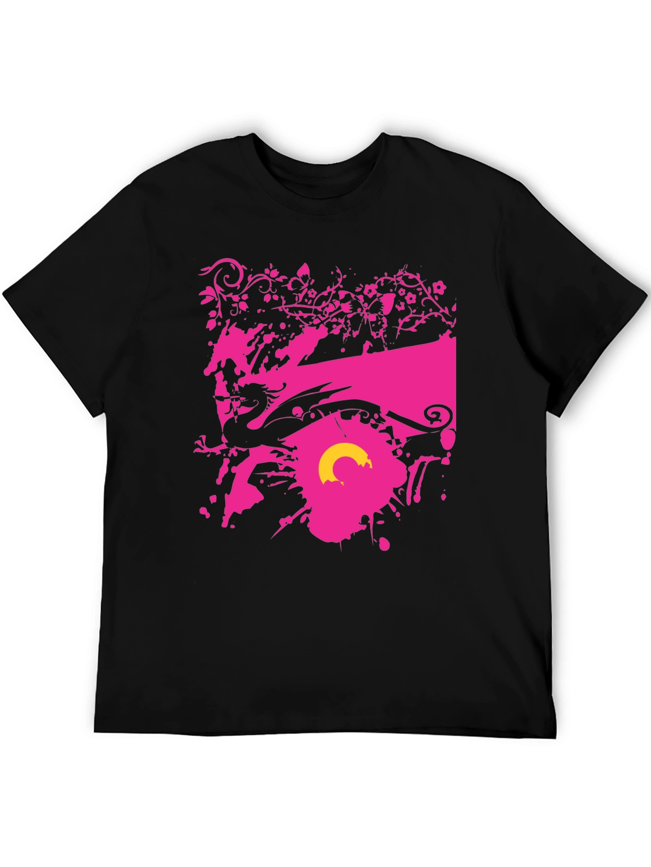 Graphic Print Black Tee