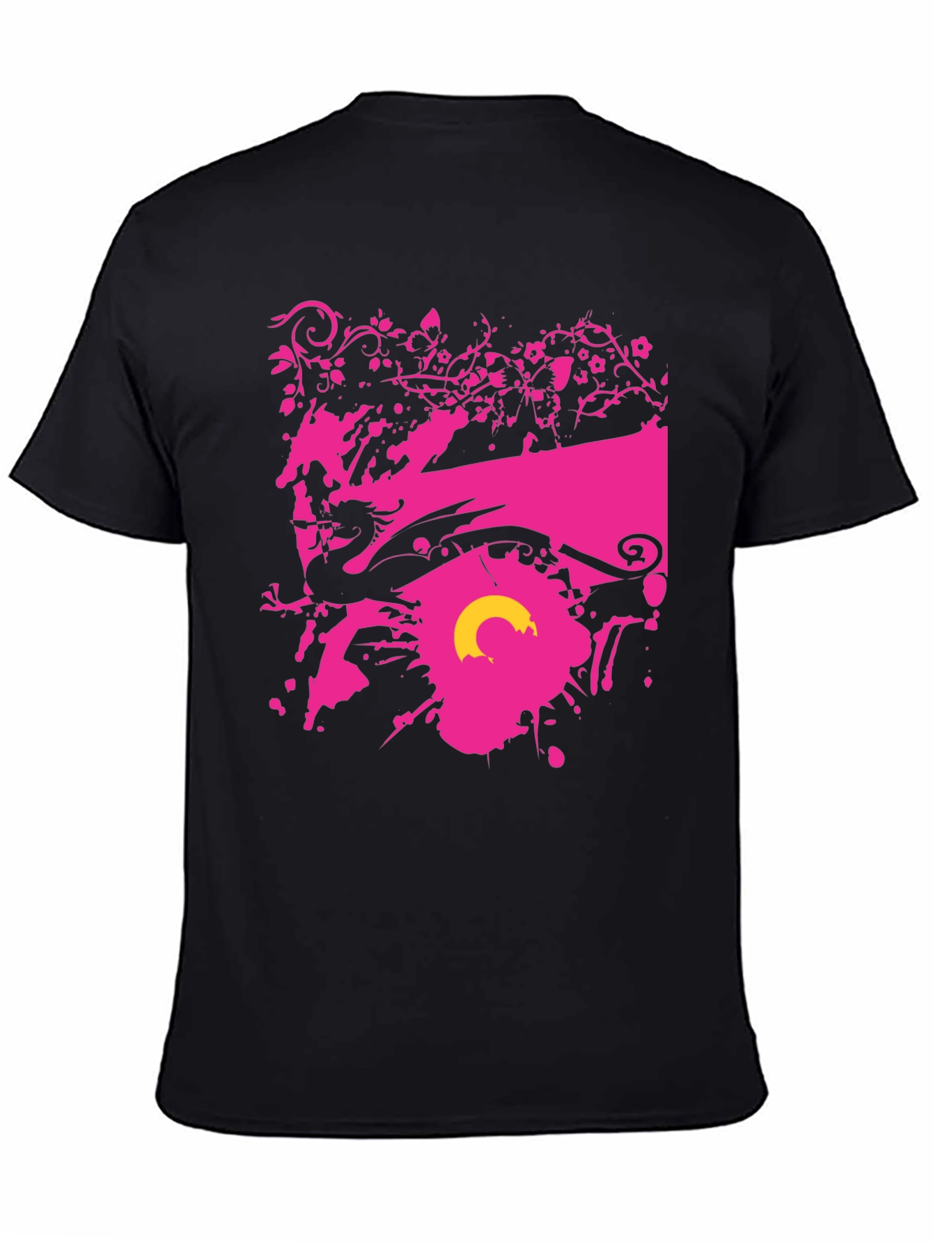 Graphic Print Black Tee