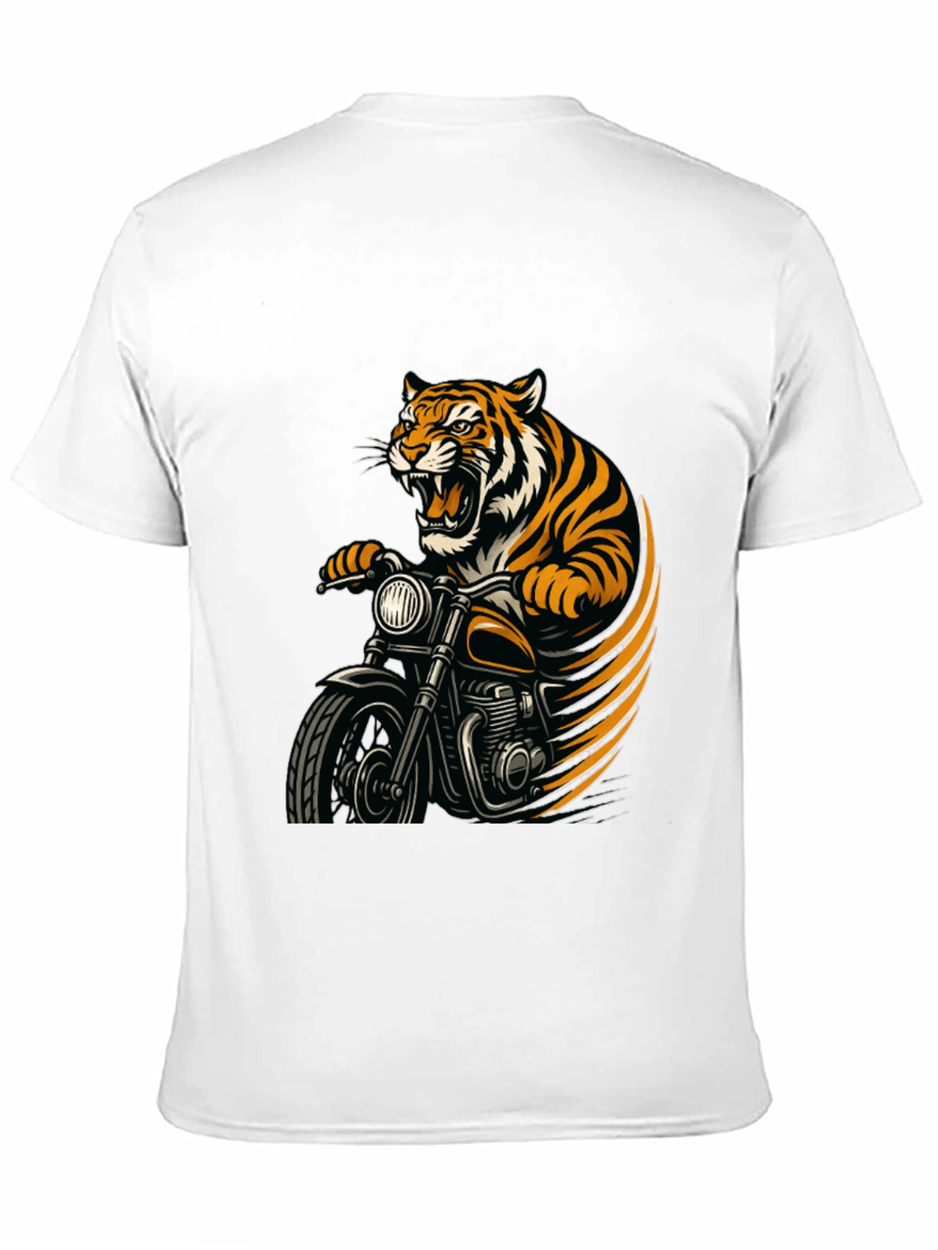 Tiger Rider Graphic Tee - Black Cotton T-Shirt