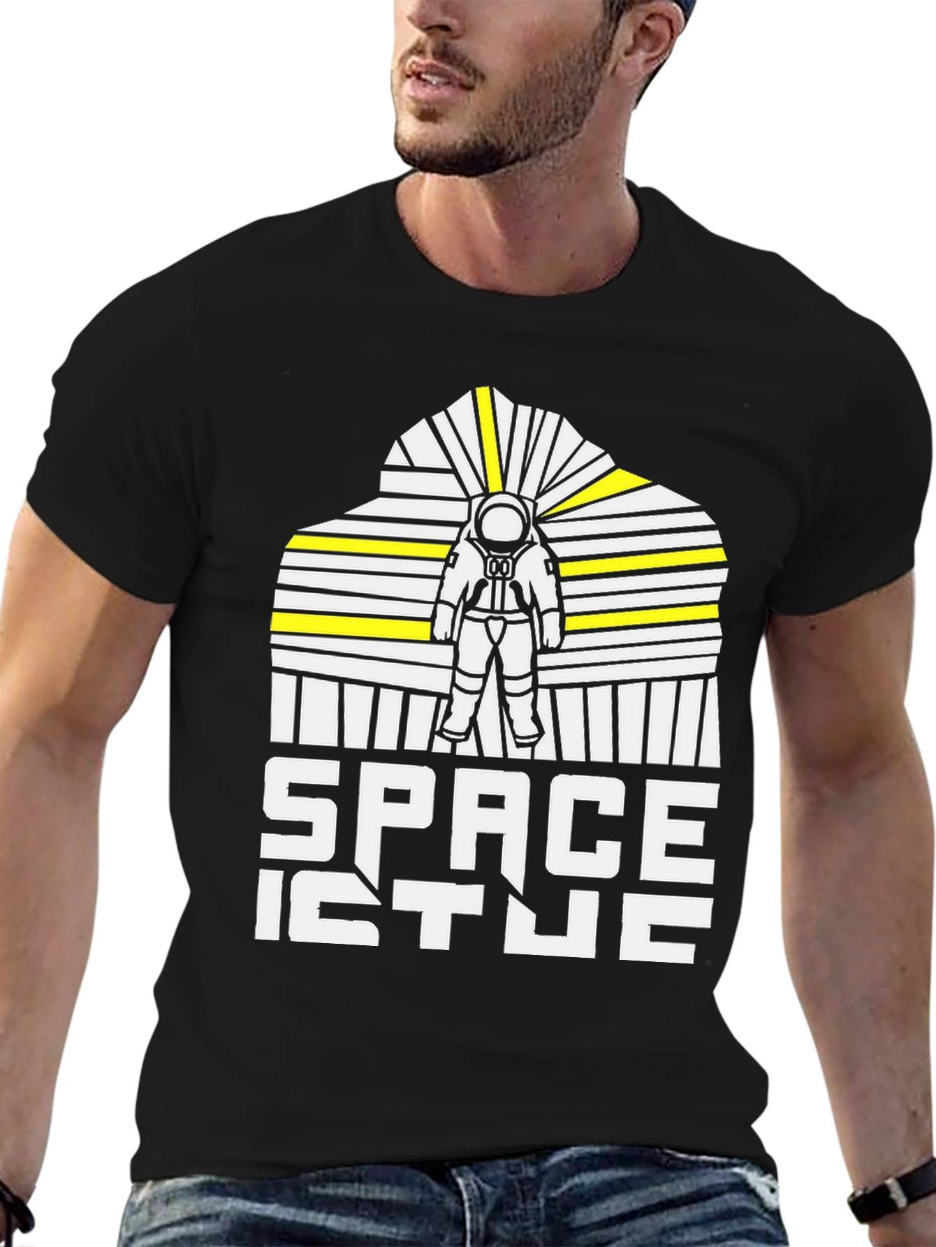 Space Dude Graphic Tee - Black Astronaut T-Shirt