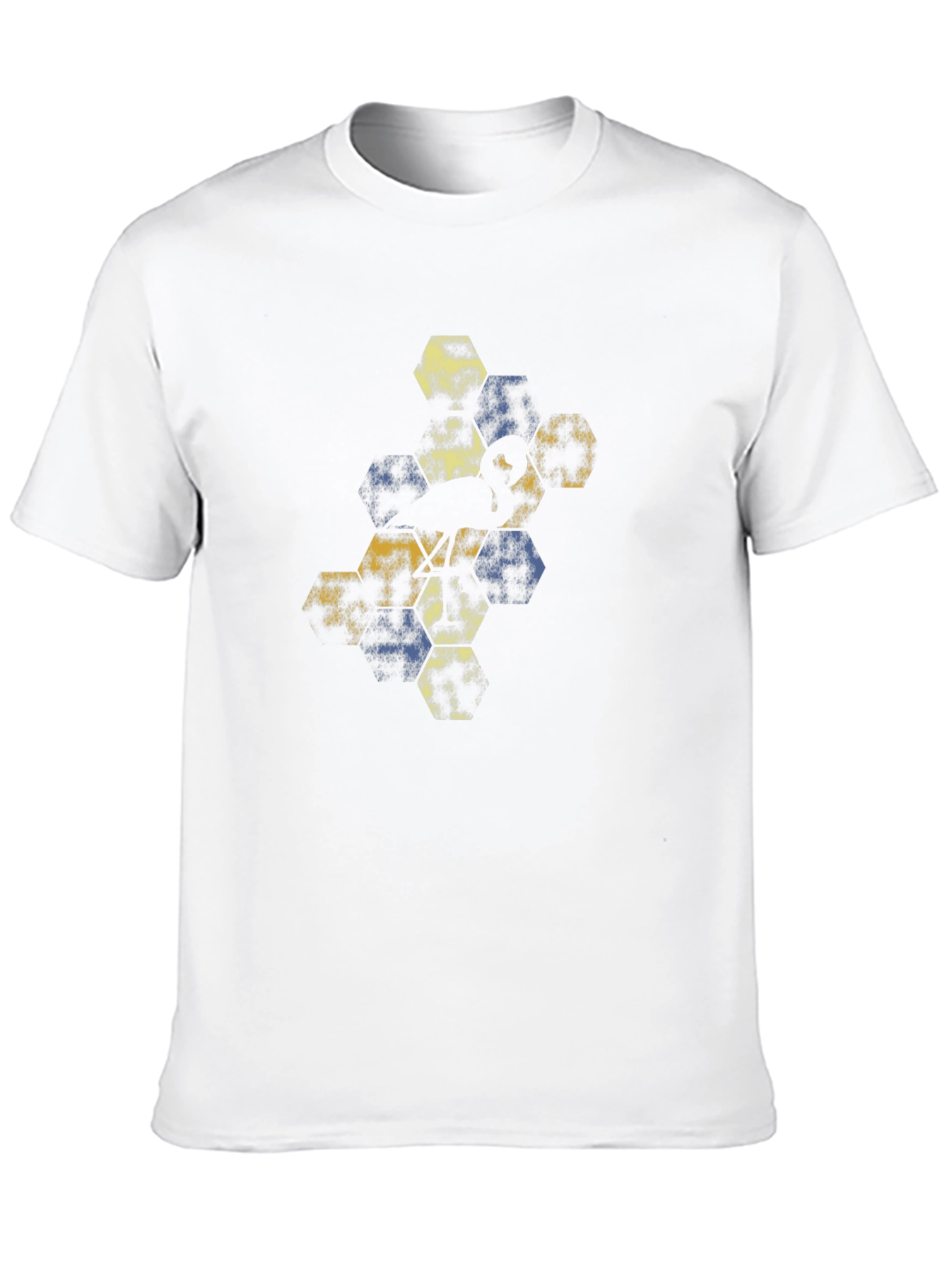 Abstract Hexagon Graphic Tee - Black
