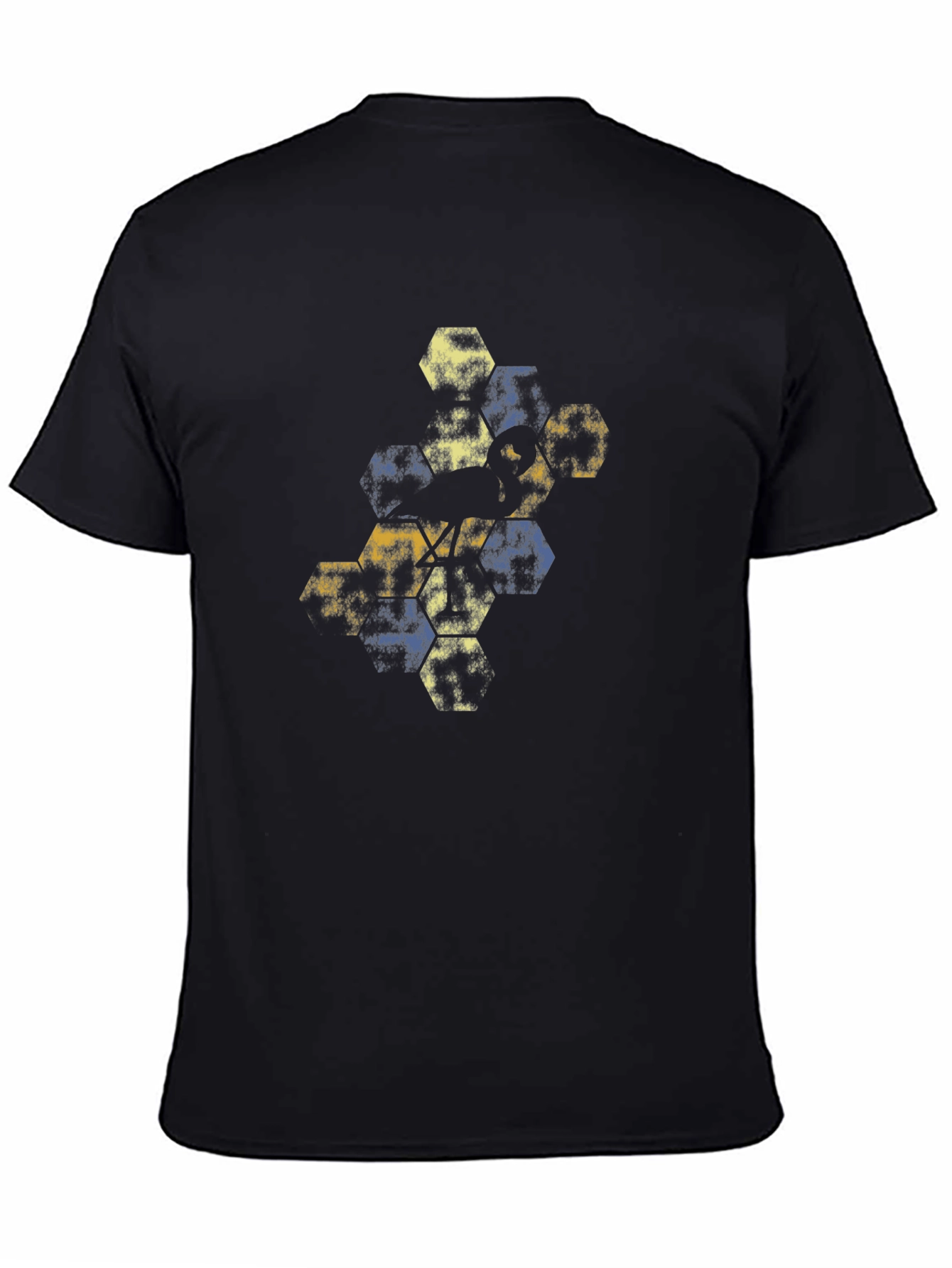 Abstract Hexagon Graphic Tee - Black