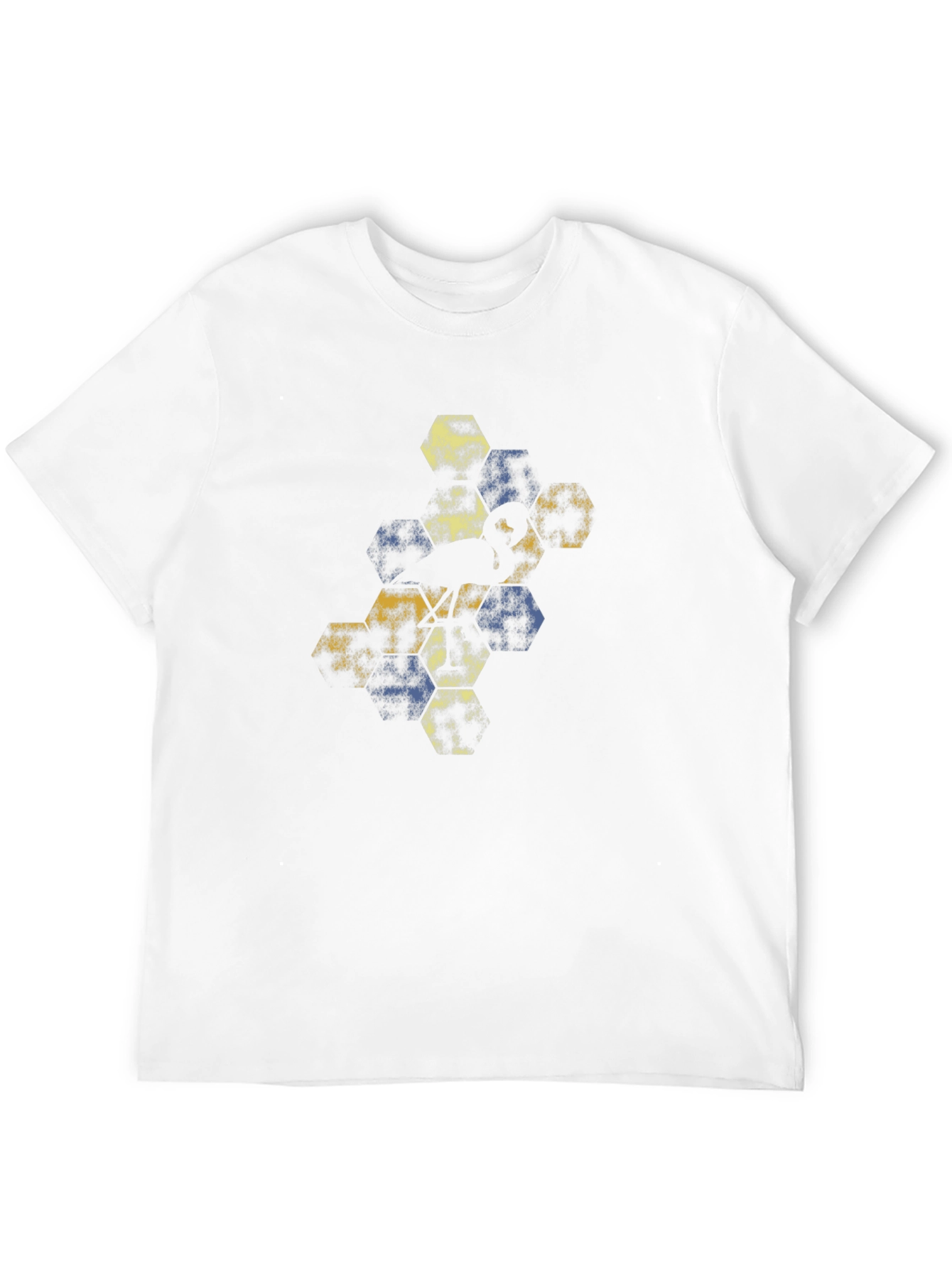 Abstract Hexagon Graphic Tee - Black
