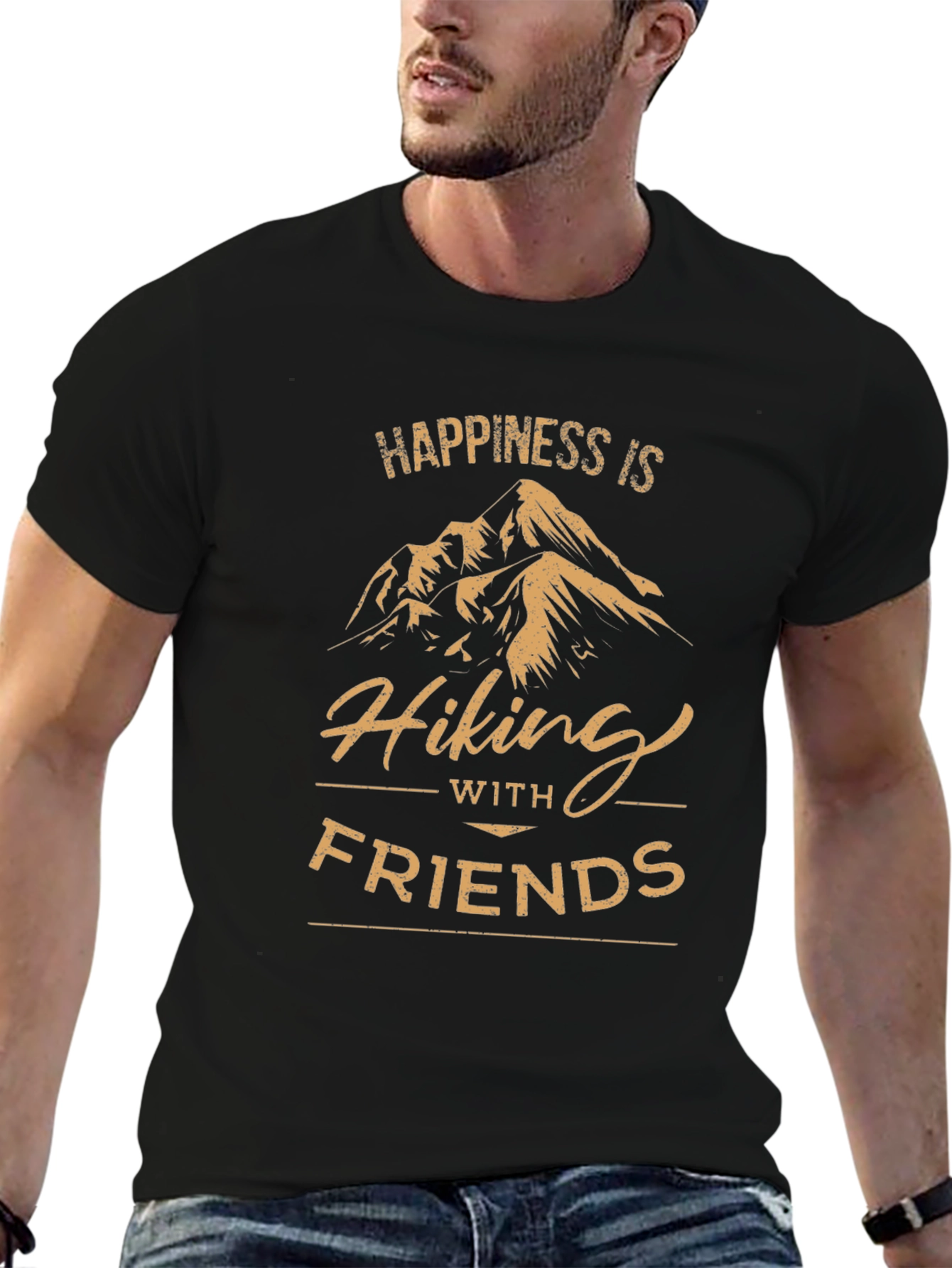 Happiness is Hiking with Friends T-Shirt - Adventure Awaits