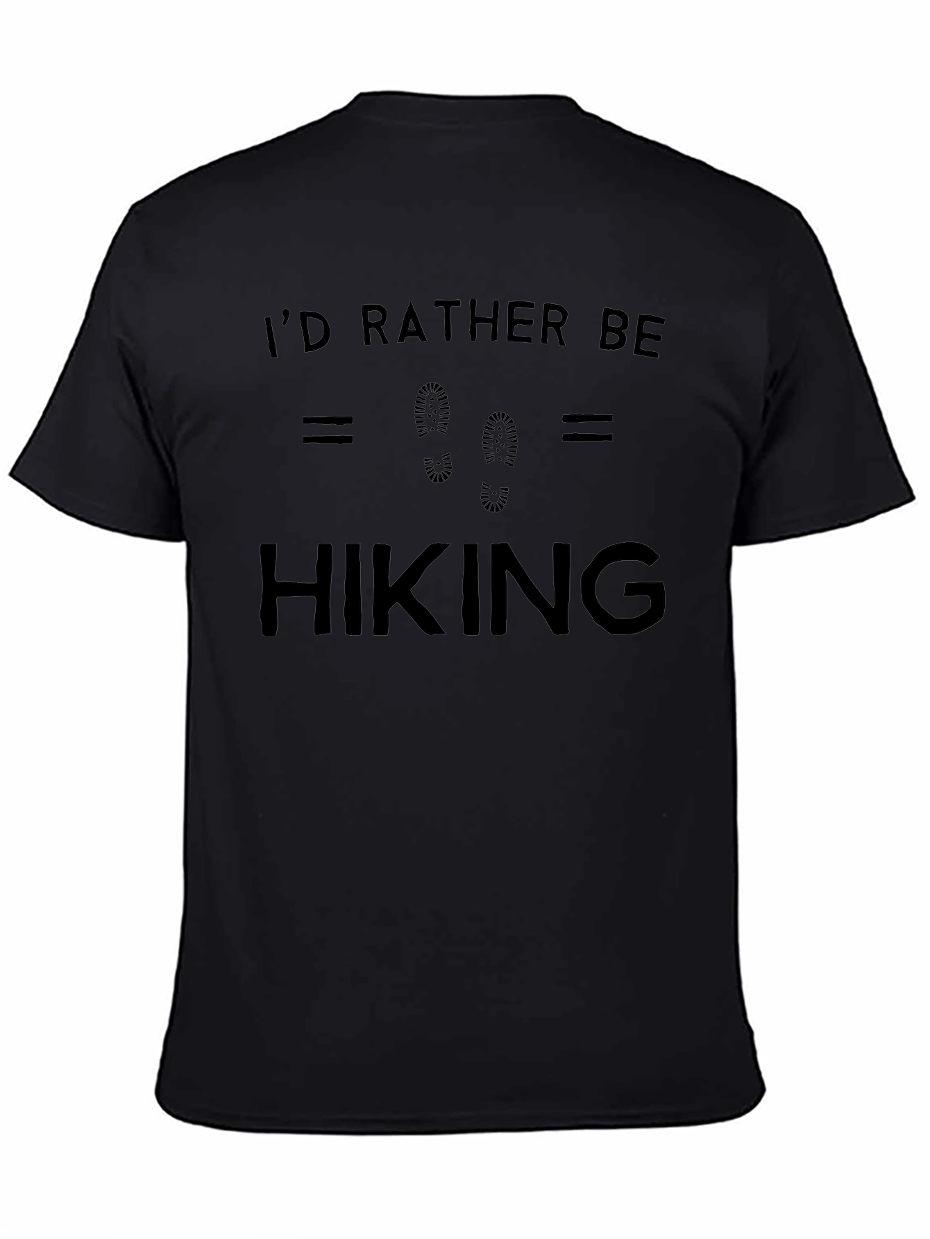 Id Rather Be Hiking Black Graphic Tee