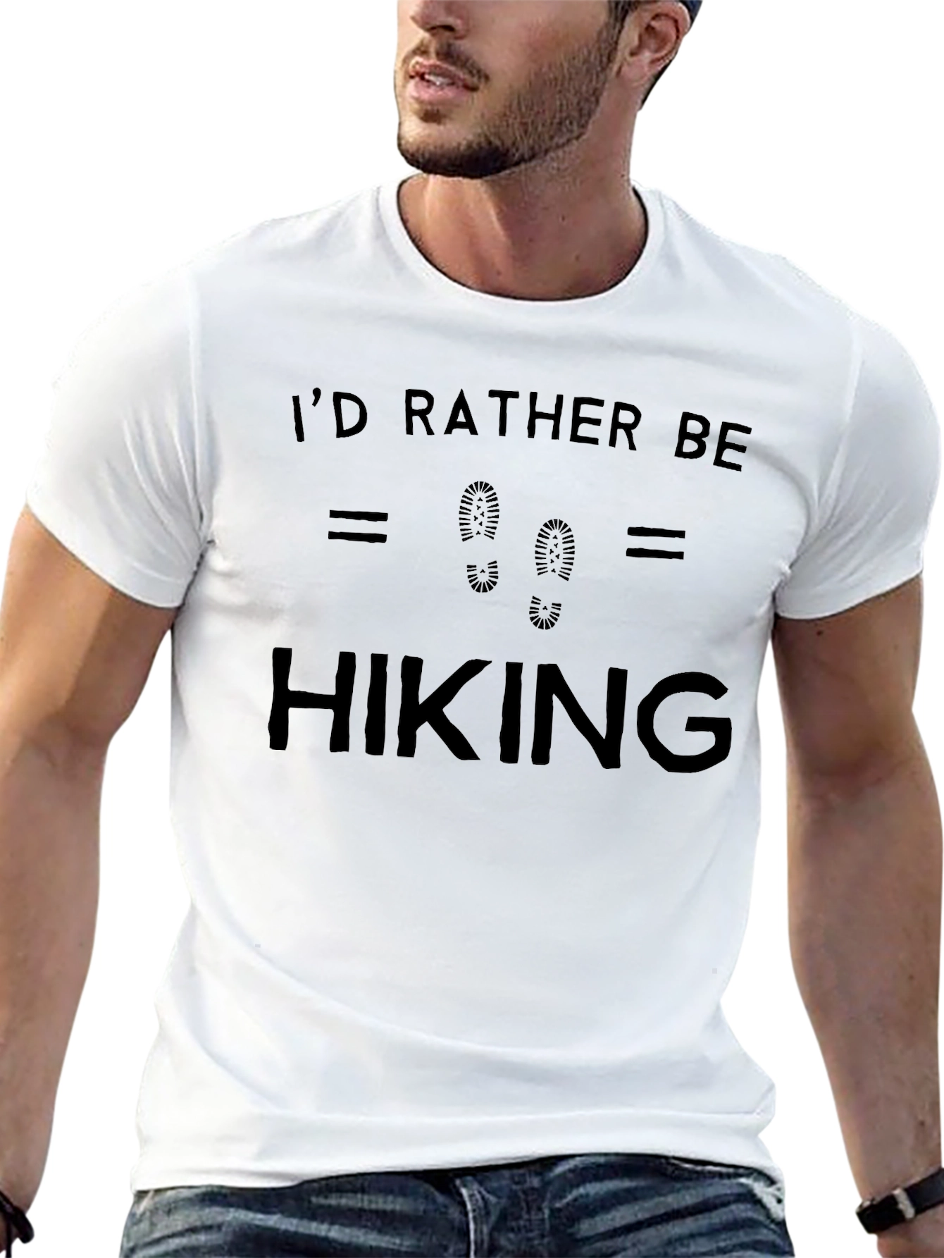 Id Rather Be Hiking Black Graphic Tee