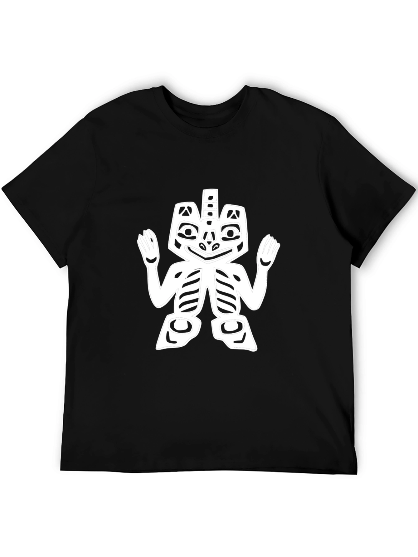 Black Tee with Native American Style Graphic