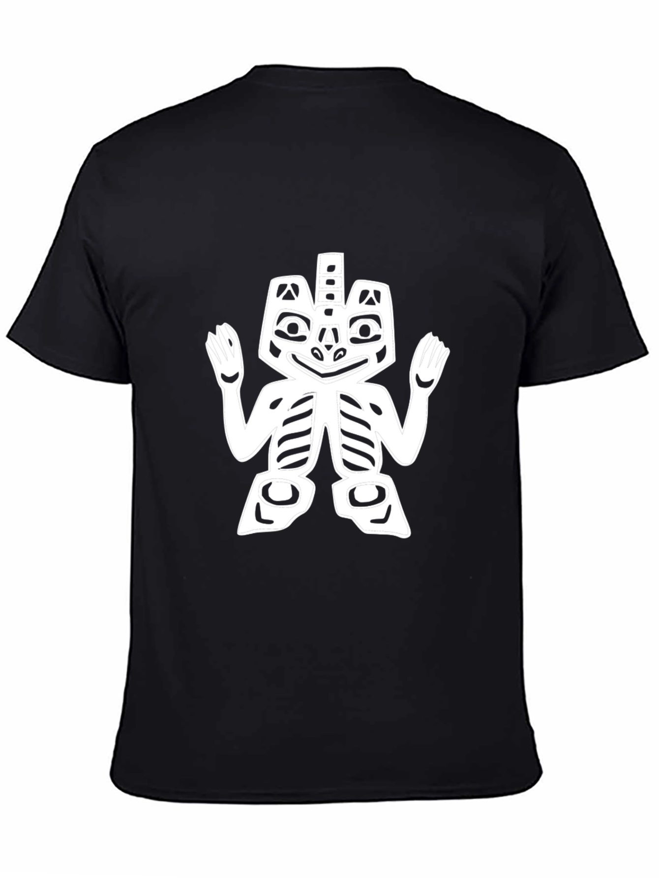 Black Tee with Native American Style Graphic
